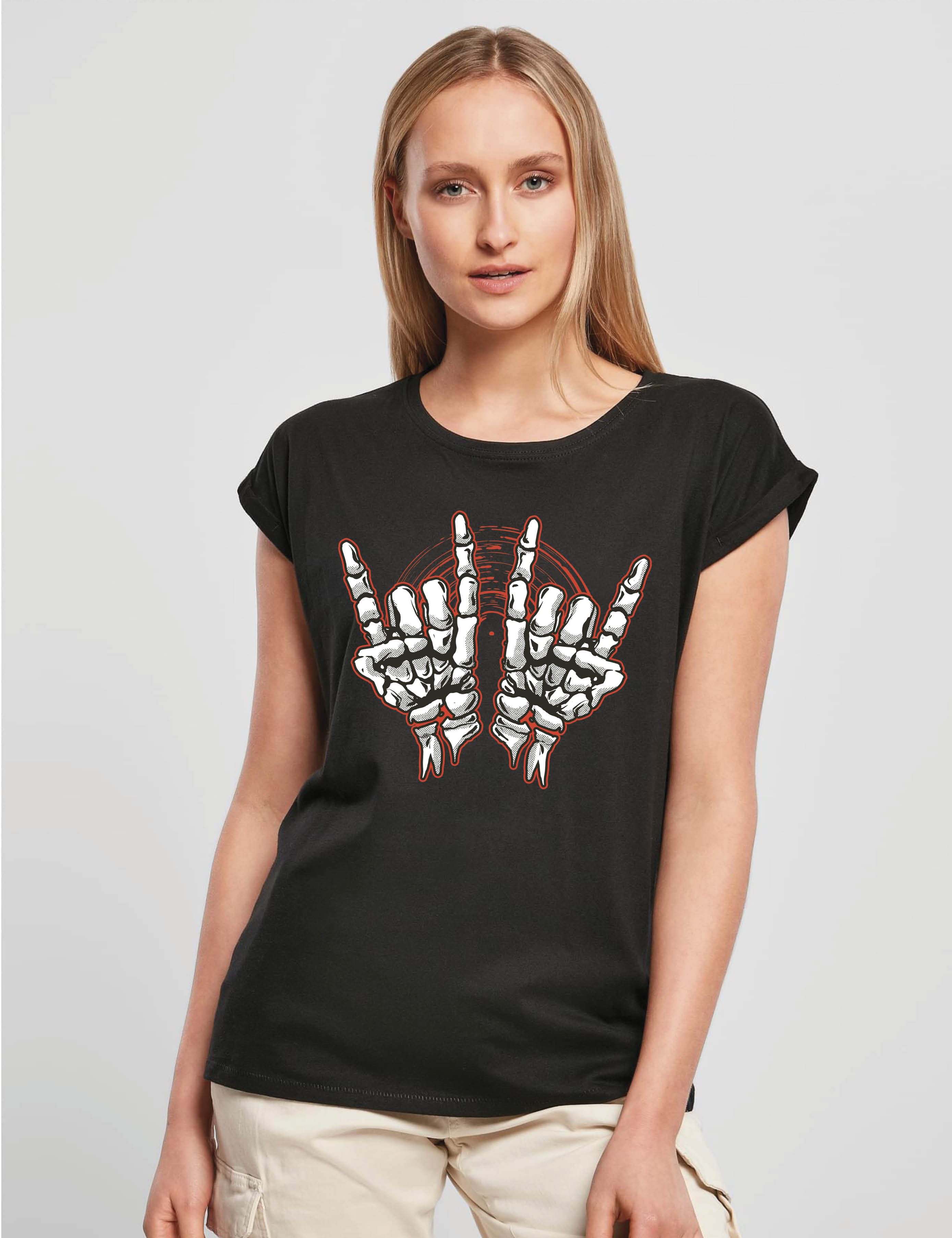 Youth Designz Print-Shirt "Skelett Hand Rock" günstig online kaufen