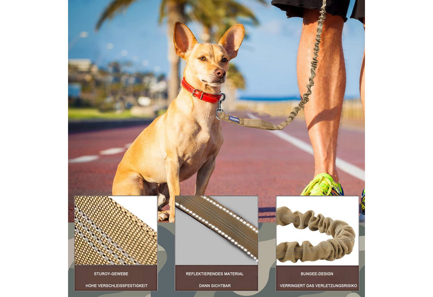 Thumbnail - BYSURE Hundeleine NF12WH00527, (1-tlg), 1,2m elastische Hundeleine