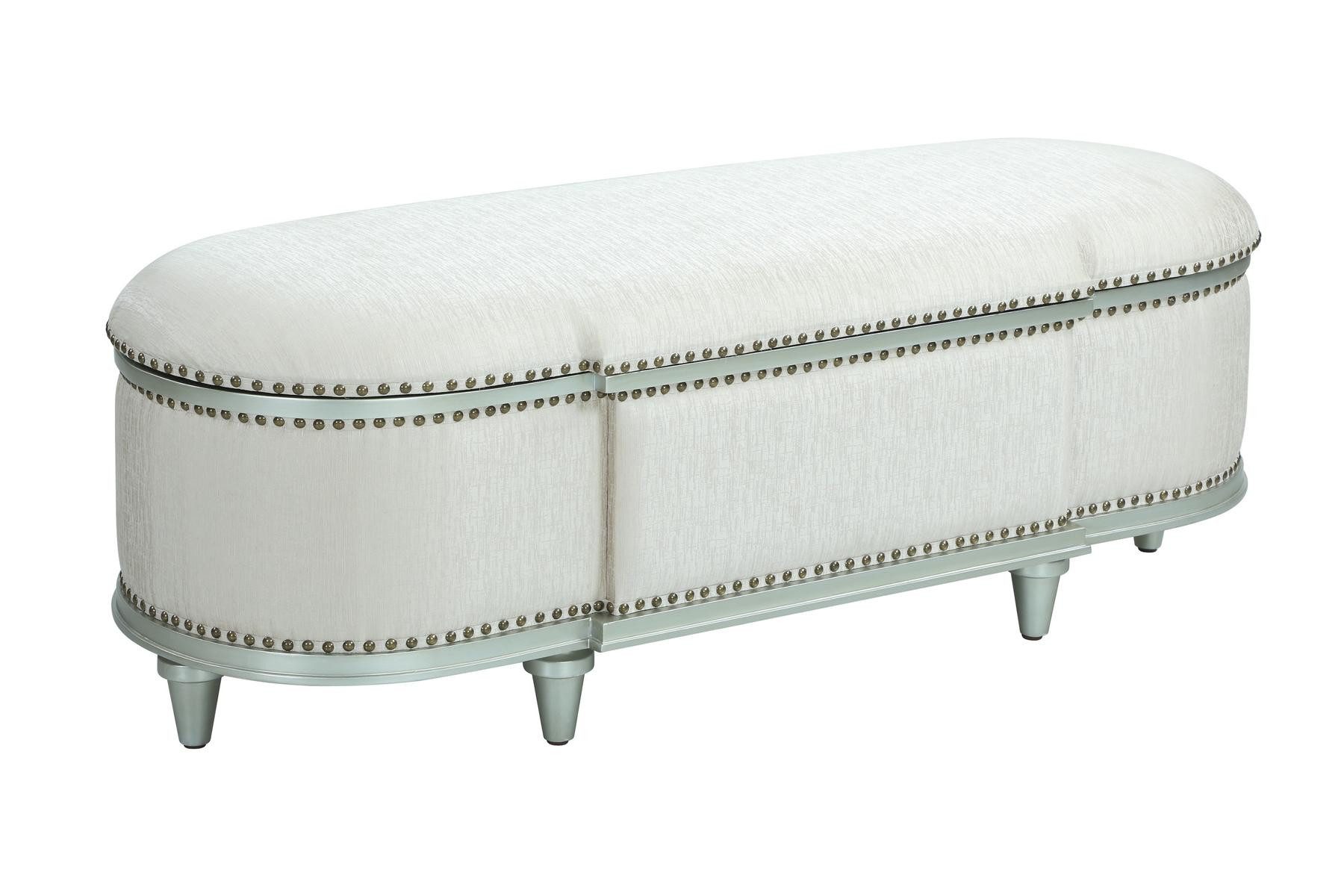 Xlmoebel Hockerbank Ovaler Stoffhocker mit Stauraum und klassischem Design (1 St., Hocker), Hergestellt in Europa