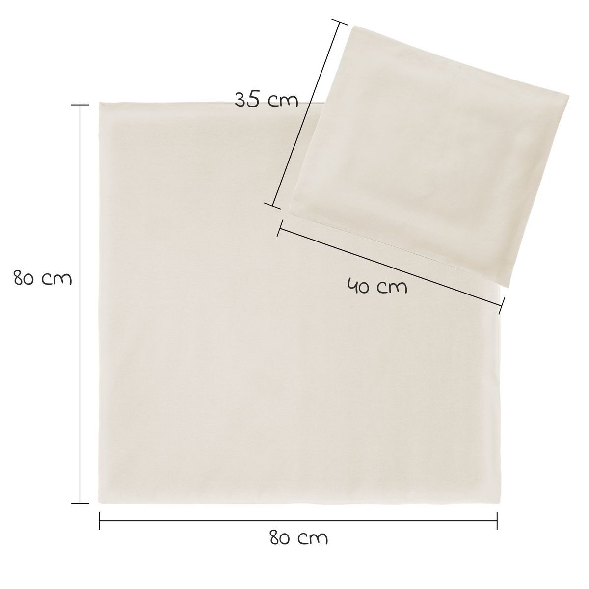 Makian Bettwäsche Uni - Beige, Baumwolle, Kinderbettwäsche Set 80x80 cm / 3 günstig online kaufen