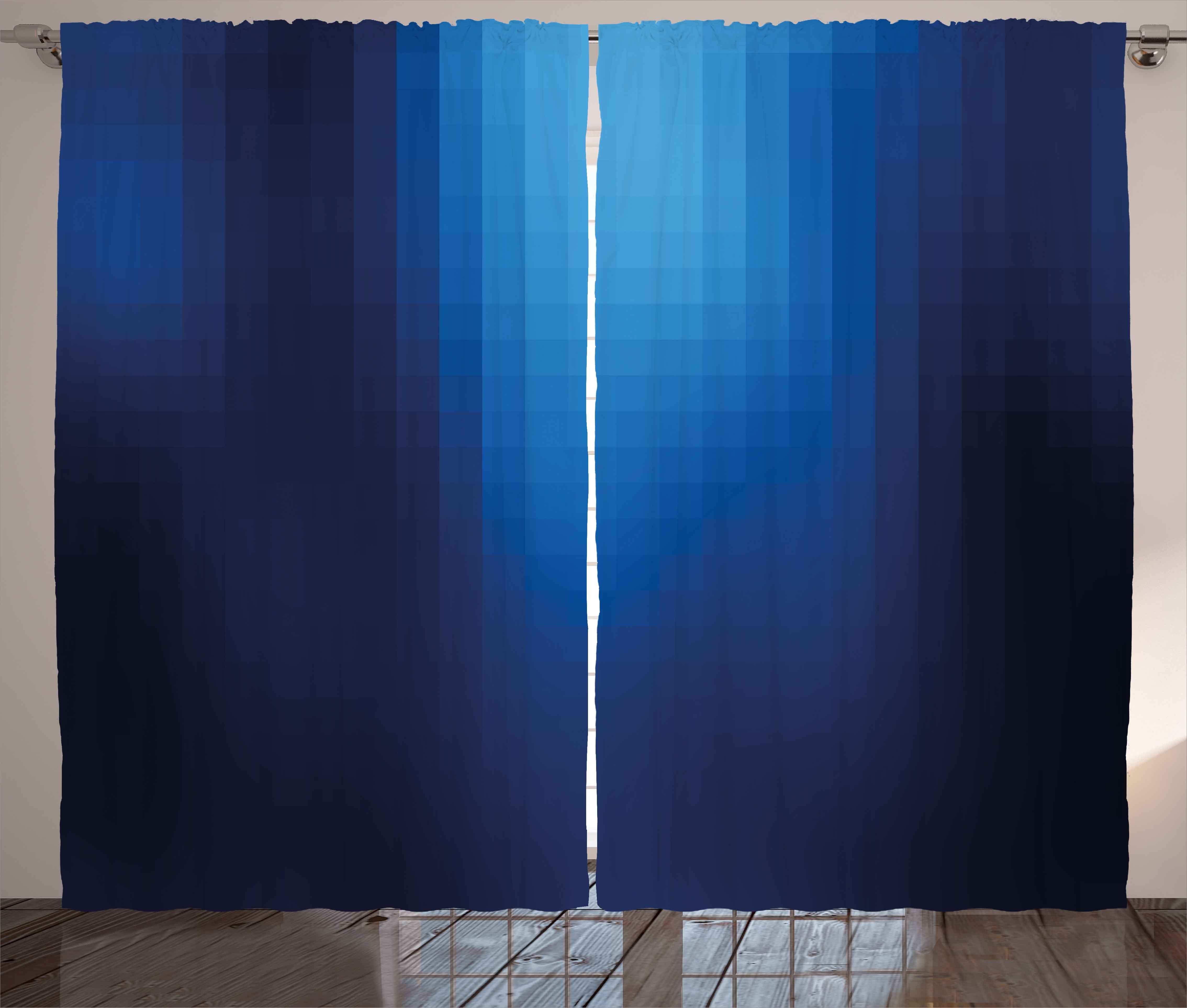 Gardine Abakuhaus, Schlafzimmer Pixel-Platz mit Vorhang Verschwommen Marine Mosaik Schlaufen Kräuselband Haken, und