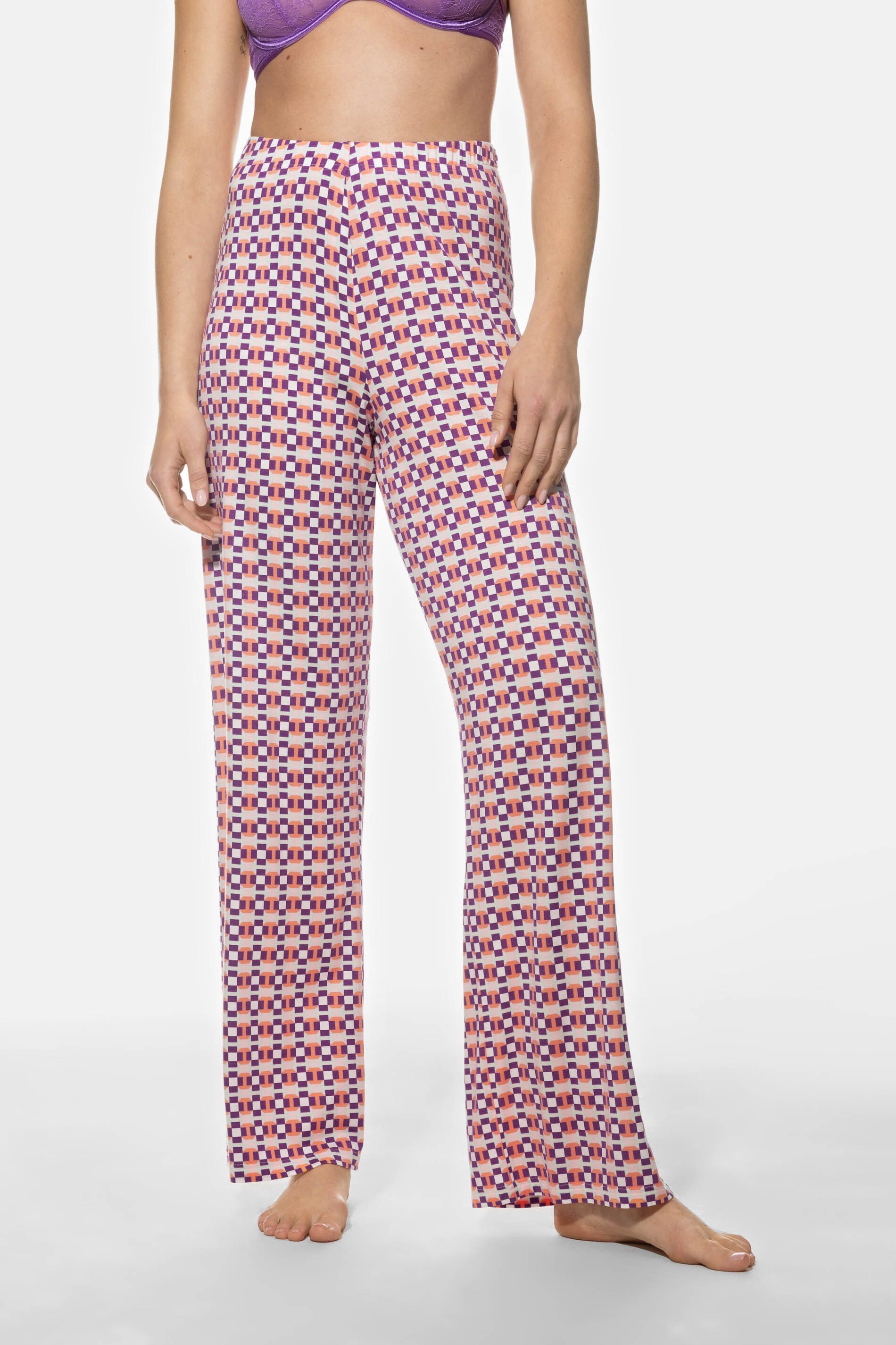 Mey Schlafhose Mey Damen Hose Serie Bonnie (1-tlg) Lange Pyjamahose, gemustert, weiche Modal-Jersey-Qualität