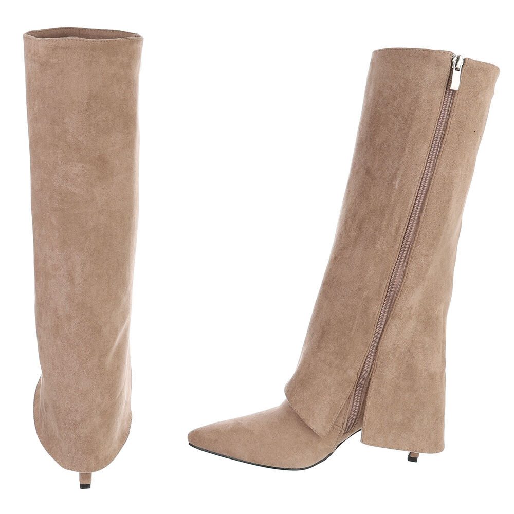 Ital-Design Damenstiefel mit hohem Schaft und spitzer Form Stiefel (92214216) Pfennig-/Stilettoabsatz Stiefel in Hellbraun – Bild 5 von 5