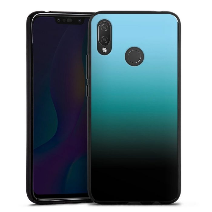 DeinDesign Handyhülle zweifarbig Farbverlauf schwarz Modern Darkness Huawei P Smart Plus Silikon Hülle Bumper Case Handy Schutzhülle