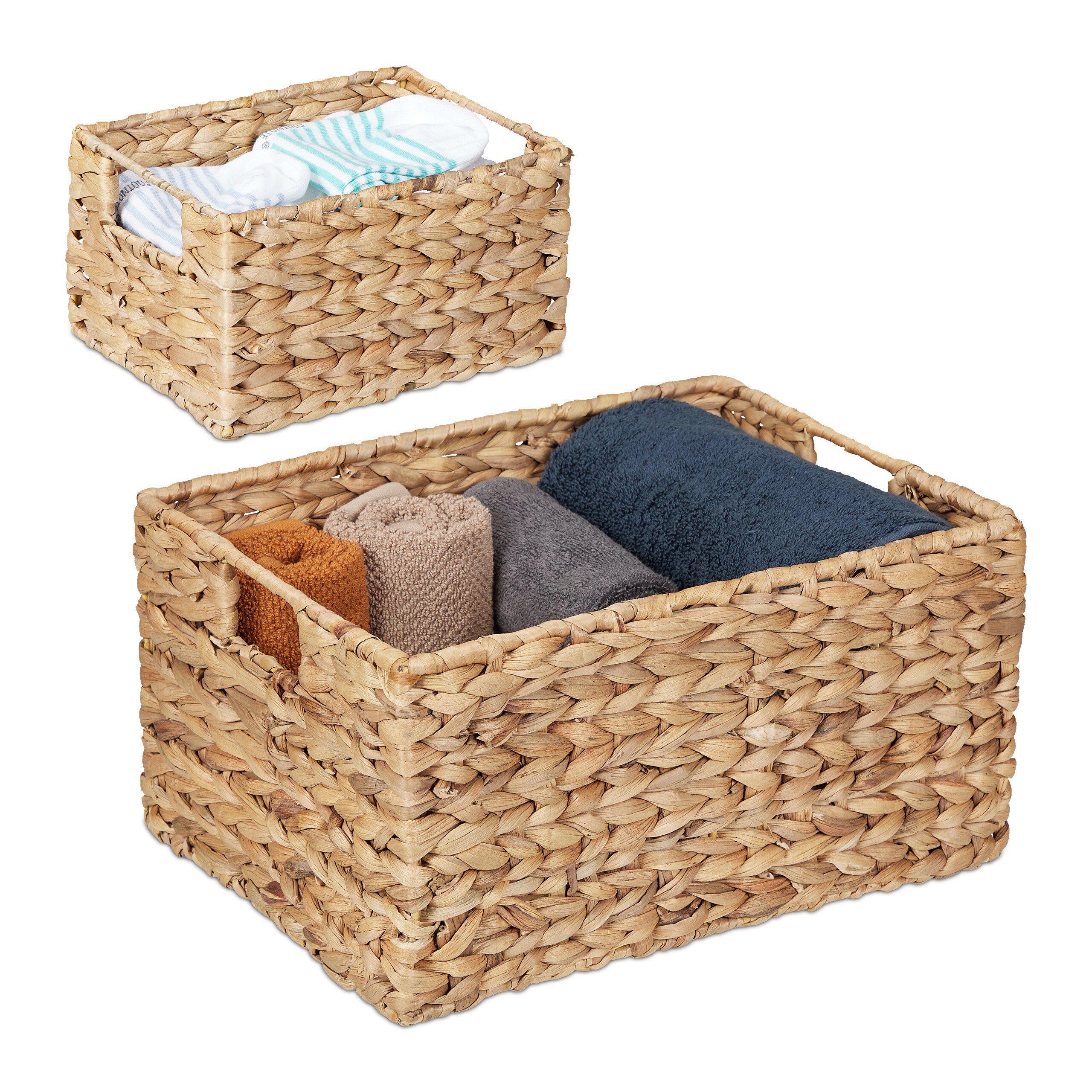 Aufbewahrungskorb Set Wasserhyazinthe