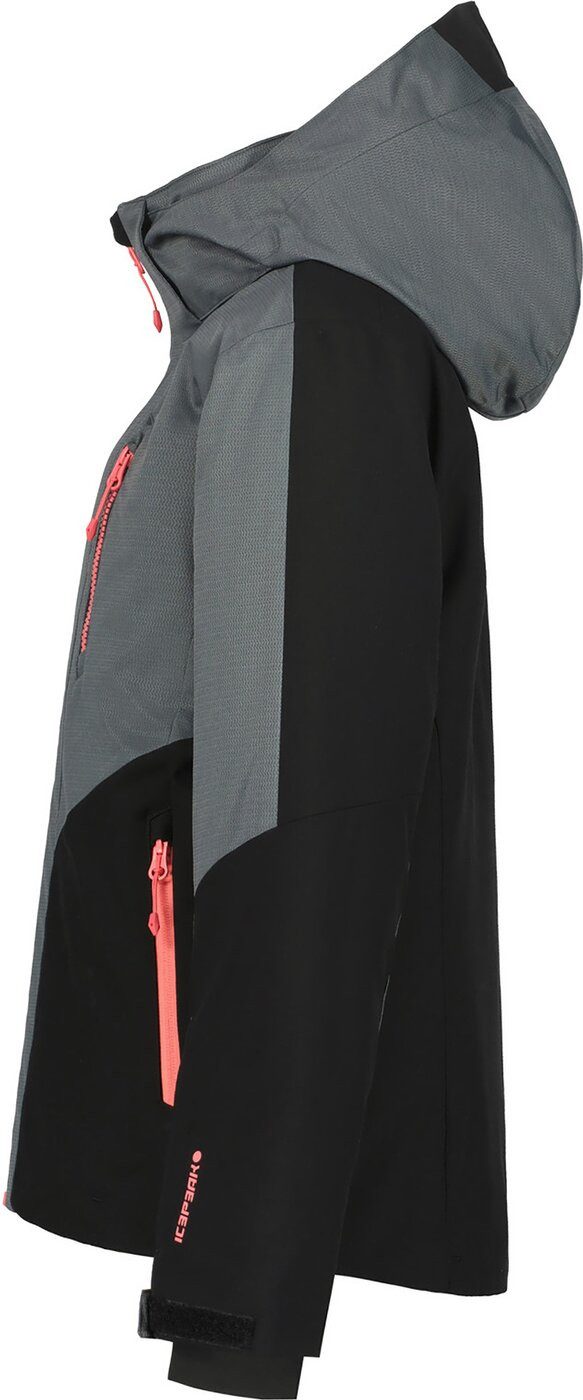 Icepeak Skijacke ICEPEAK LANETT warm gefütterte Mädchen-Skijacke grau/schwarz