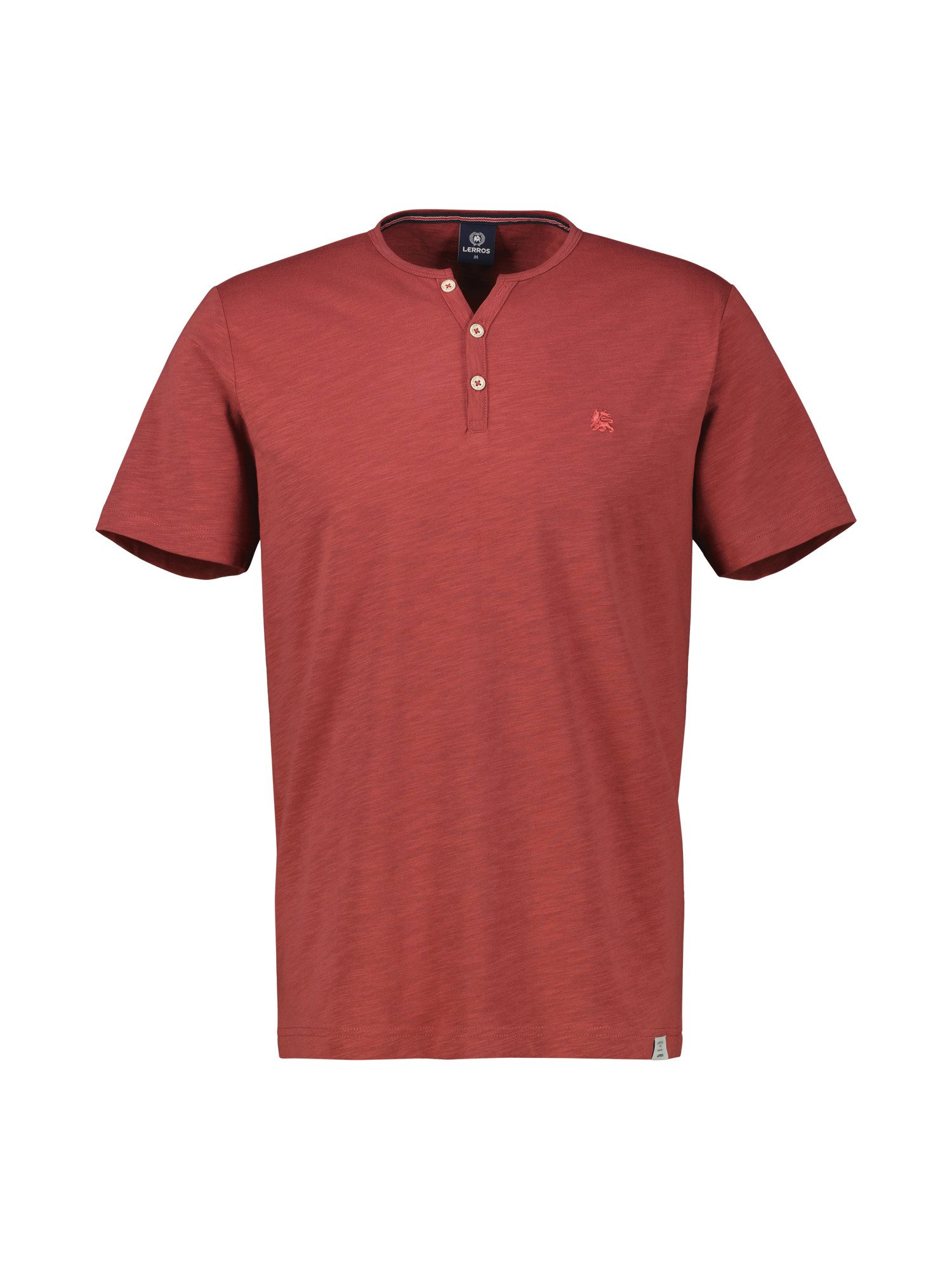 LERROS Henleyshirt "LERROS Serafino-Shirt in unifarbener Strukturware" günstig online kaufen