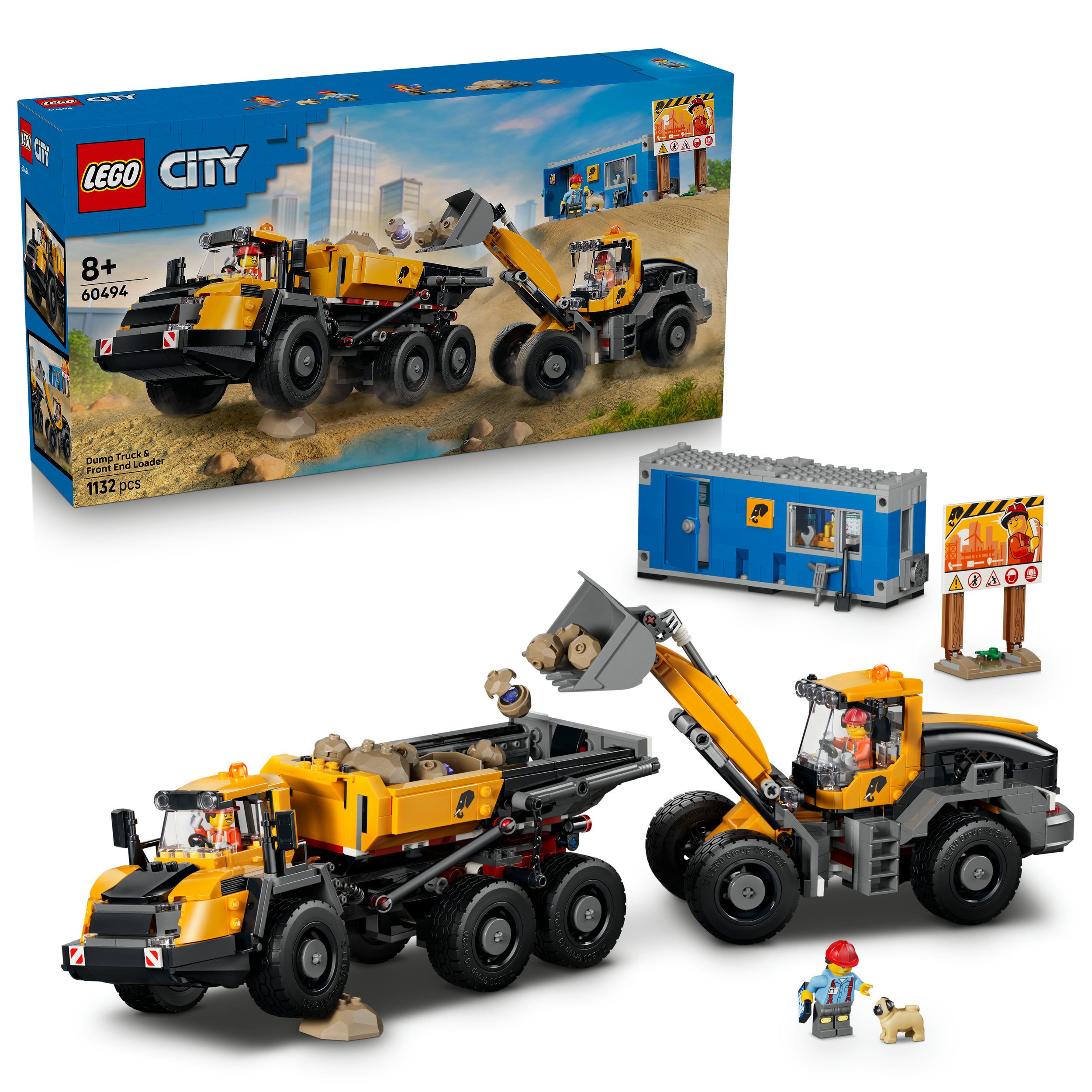 LEGO® Kipplaster und Schaufellader (60494), LEGO City Konstruktionsspielsteine, (1132 St), Made in Europe