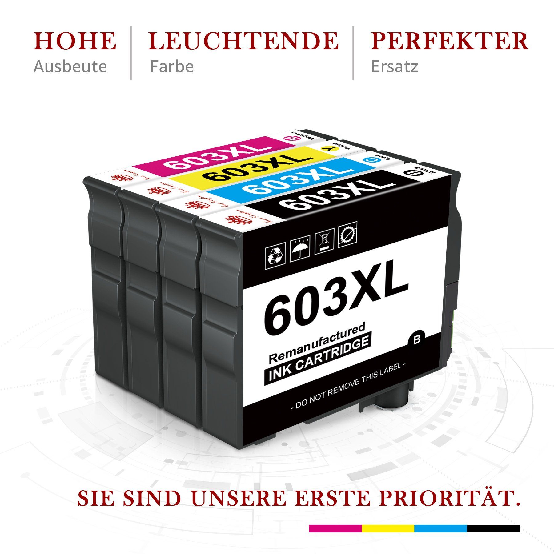 XP3155 603 Tintenpatrone für 2820 ersetzt Kingdom Gelb WF2810 4100 3x Toner Epson