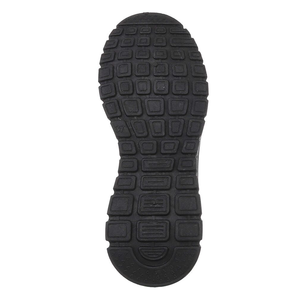 Ital-Design Sportlicher Damenschuh mit atmungsaktivem Obermaterial Slip-On Sneaker (88843507) Keilabsatz/Wedge Sneakers Low in Schwarz