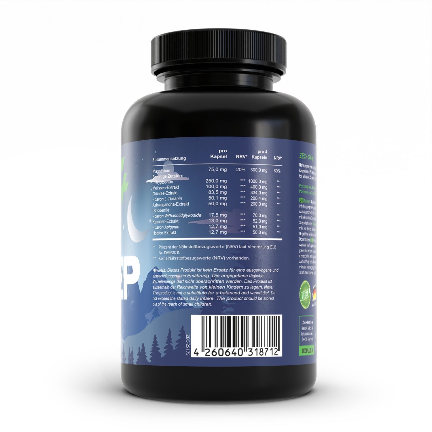 Zec+ Nutrition ZEC+ SLEEP, 120 Kapseln Kapsel