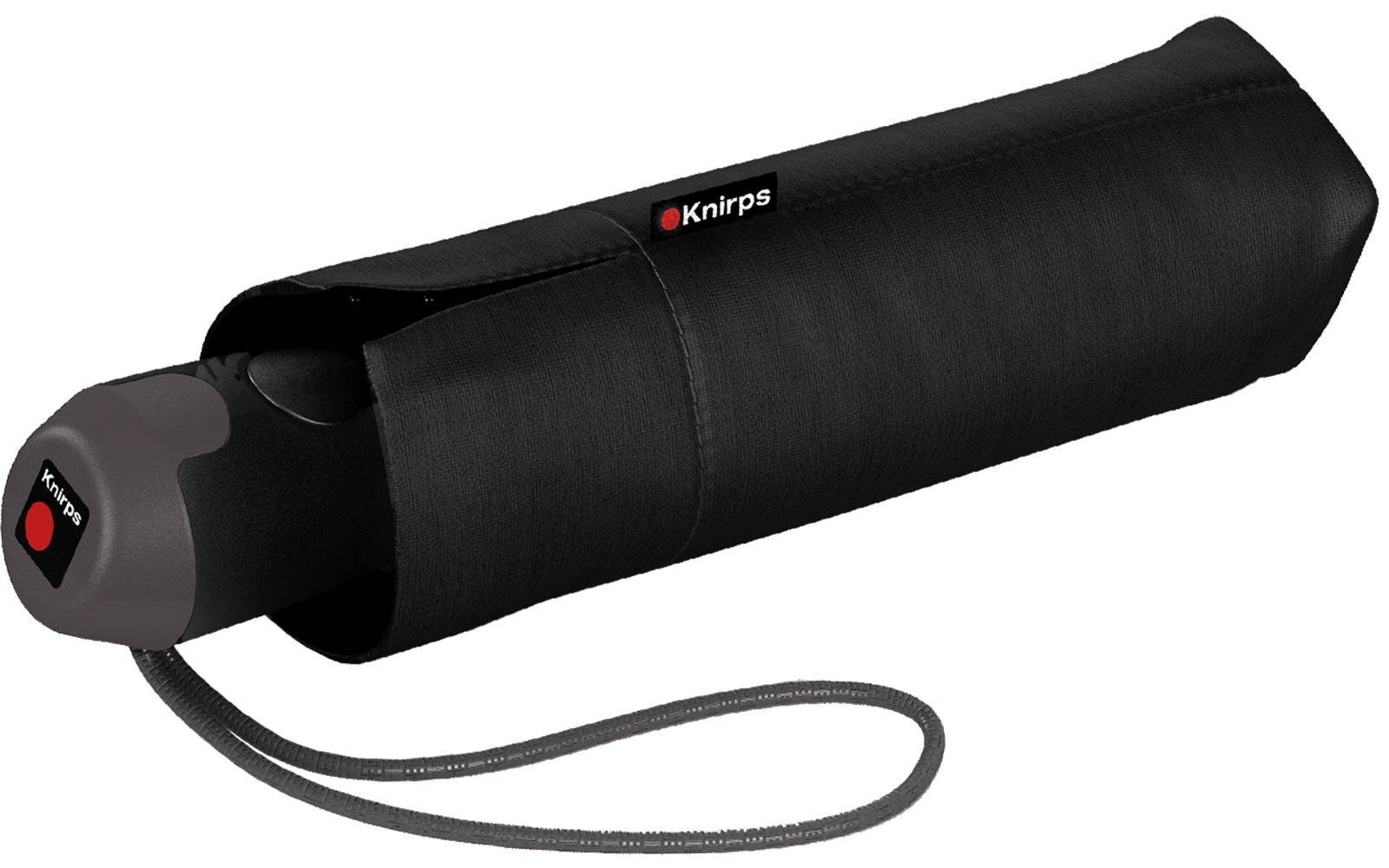 die kleiner, E.100 Taschenregenschirm kompakter schwarz mit Auf-Zu-Automatik, für Knirps® Mini-Schirm Handtasche Automatikschirm