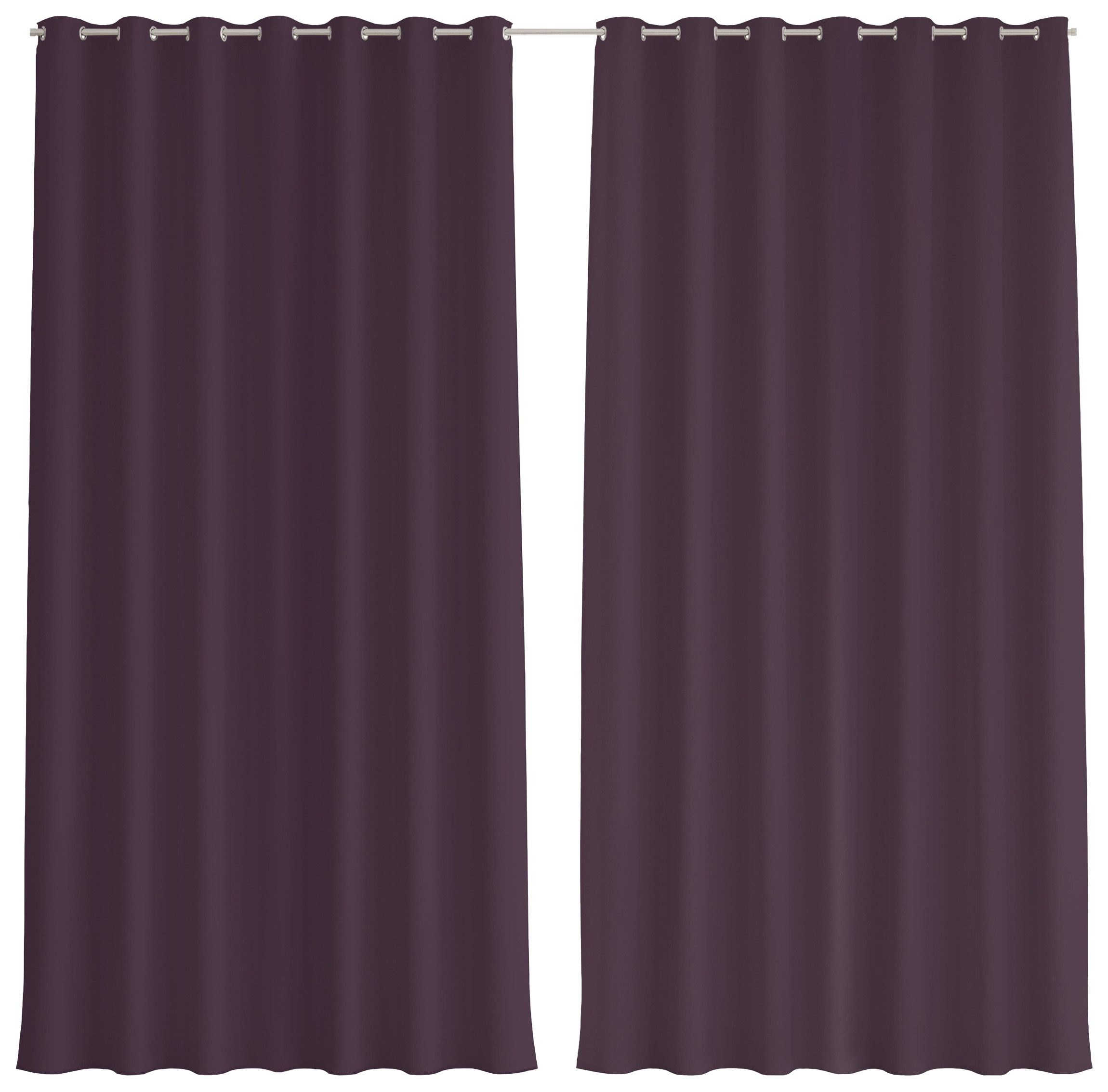 Bilderdepot24 Outdoorvorhang Wetterfest Gardinen Einfarbig Modern Dunkles Violett (2 St), Ösen, blickdicht, Outdoor-geeigneter Vorhangstoff 370 g/m², Outdoor Vorhang Balkon Terrasse Verdunkelungs Vorhänge Sonnenschutz