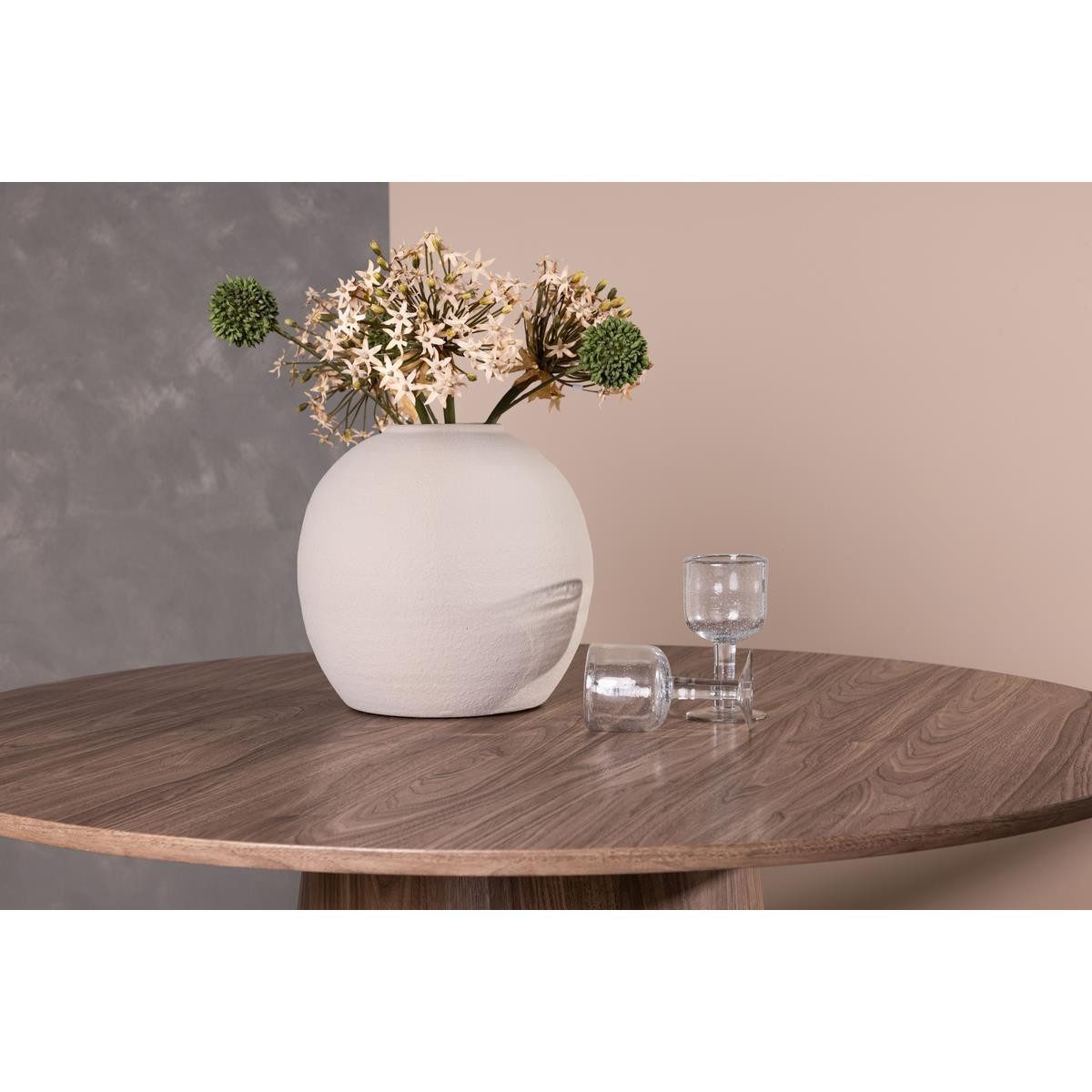 BOURGH Säulen-Esstisch LANZA runder Esstisch Ø120x75cm - Esszimmertisch in natur braun, in modernem Design