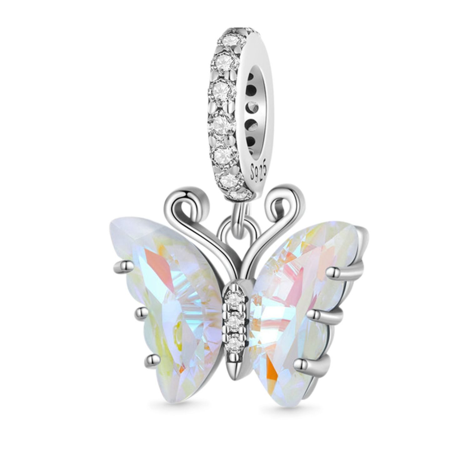 Bead Gnoce Charm Schmetterling Silber HJC 010