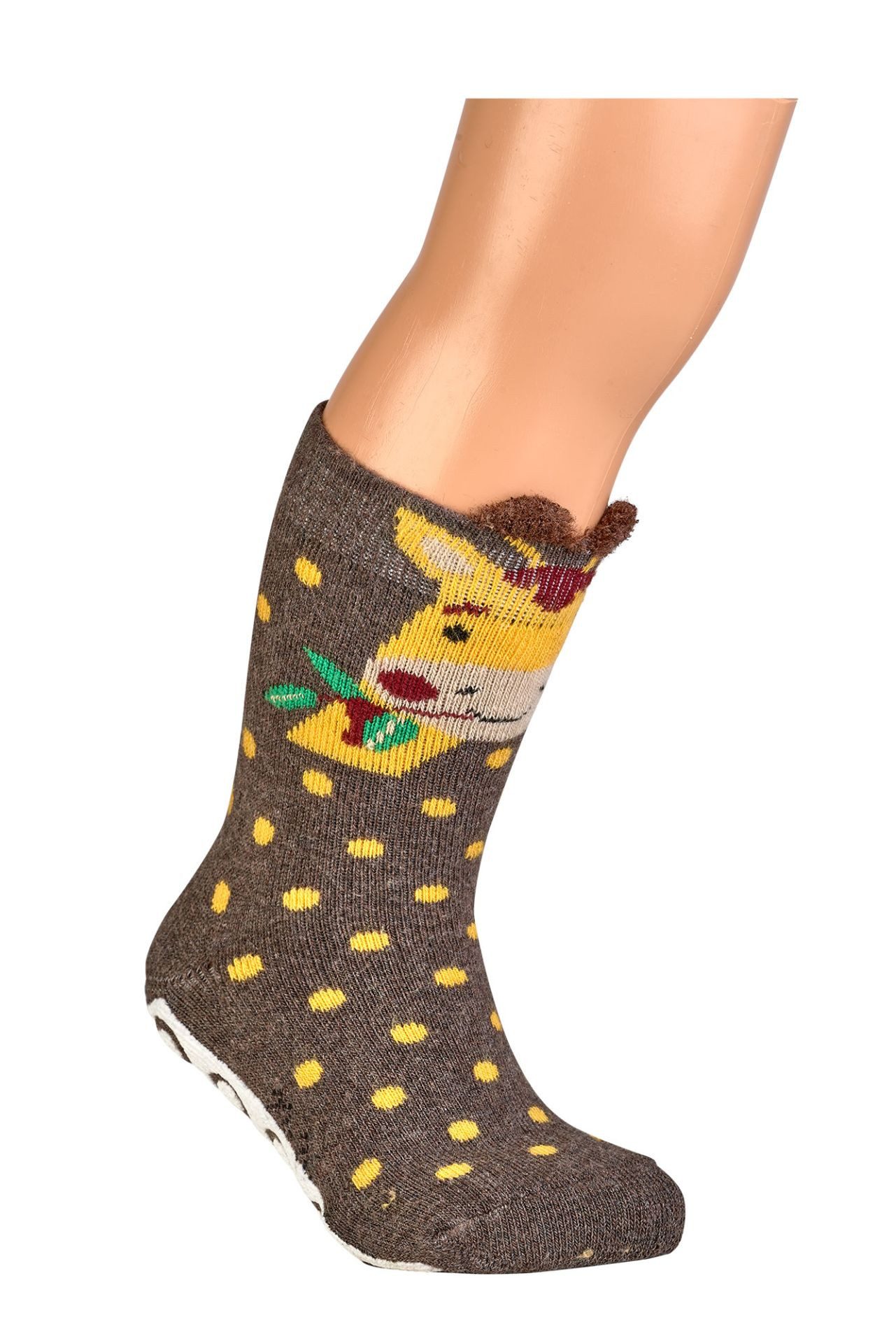 FussFreunde ABS-Socken 2 Paar Kinder Sockenschuhe "Baby-Tiere" vollgummierte Antirutsch-Sohle