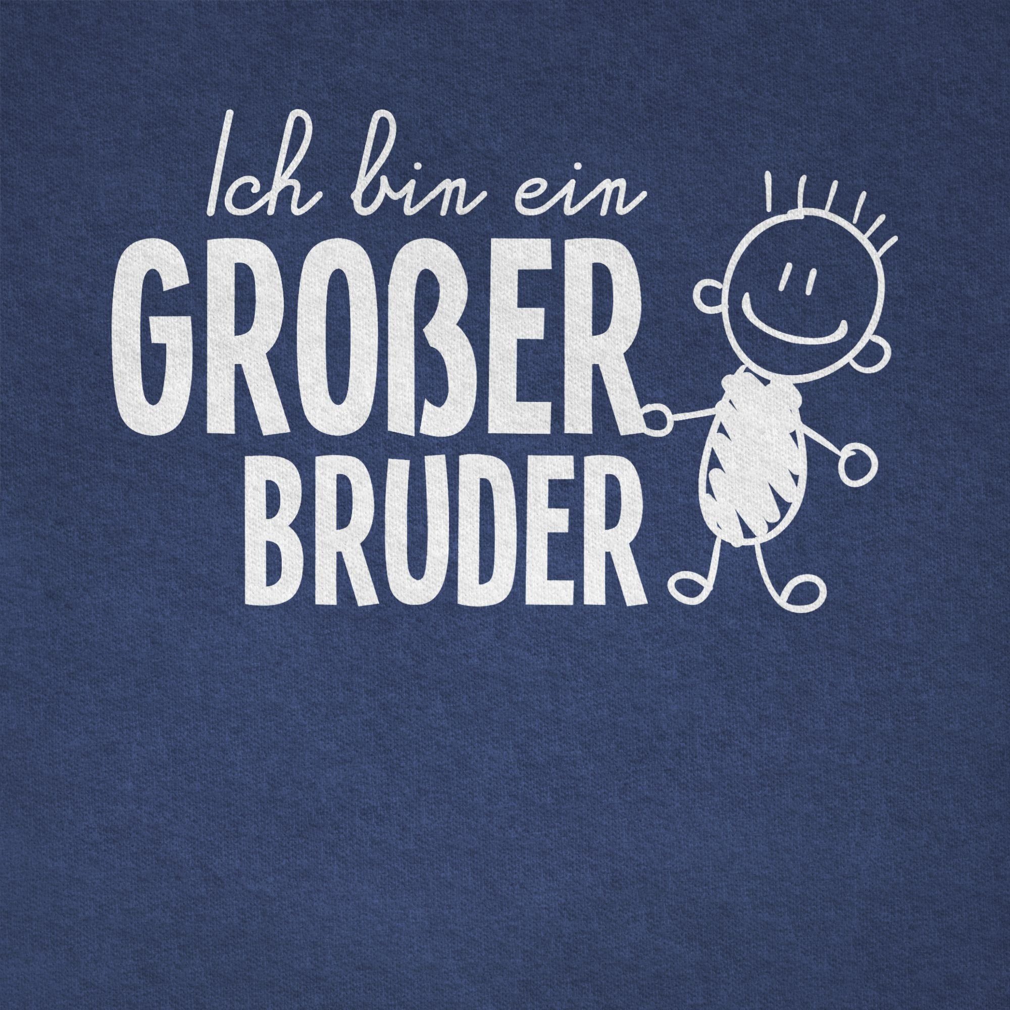 Shirtracer T-Shirt Ich bin ein Bruder Strichmännchen Bruder großer Dunkelblau 1 Meliert Großer