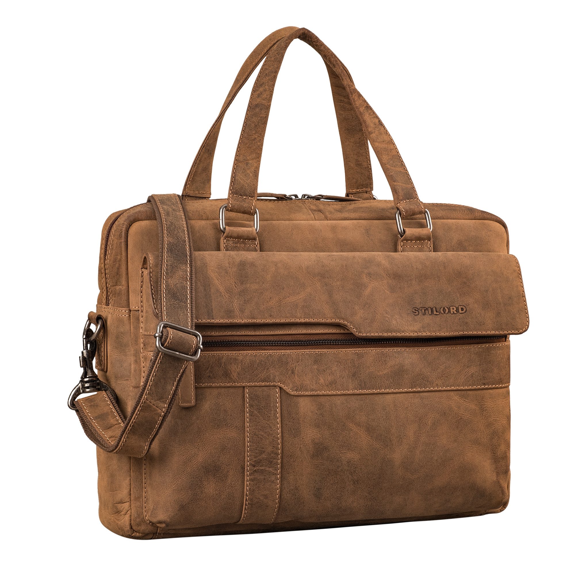 STILORD Laptoptasche "Matthew" Leder Aktentasche A4 Damen & Herren Laptop bis 16 Zoll