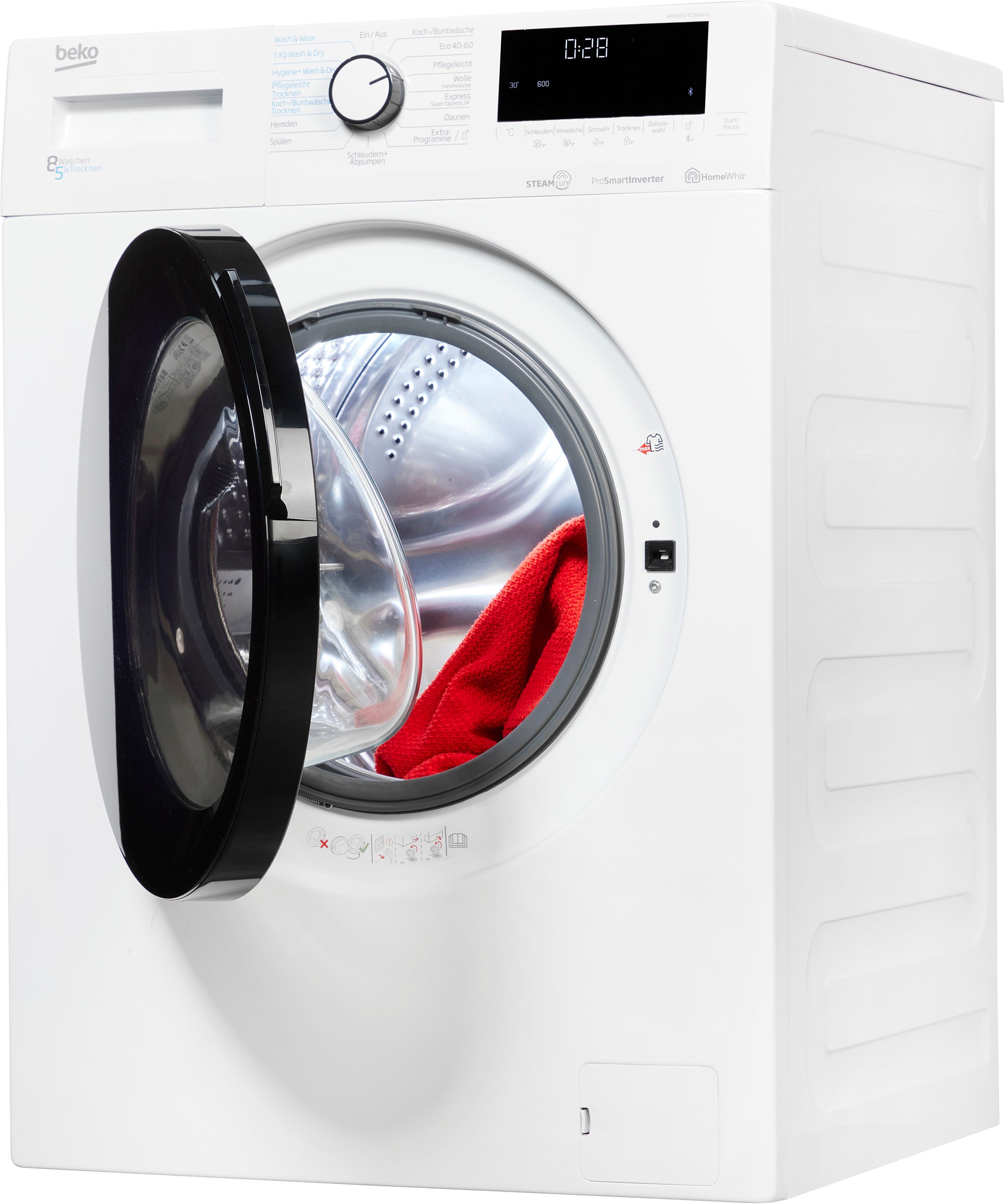 BEKO Waschtrockner kg, U/min 1400 WDW85141Steam1, 8 5 kg