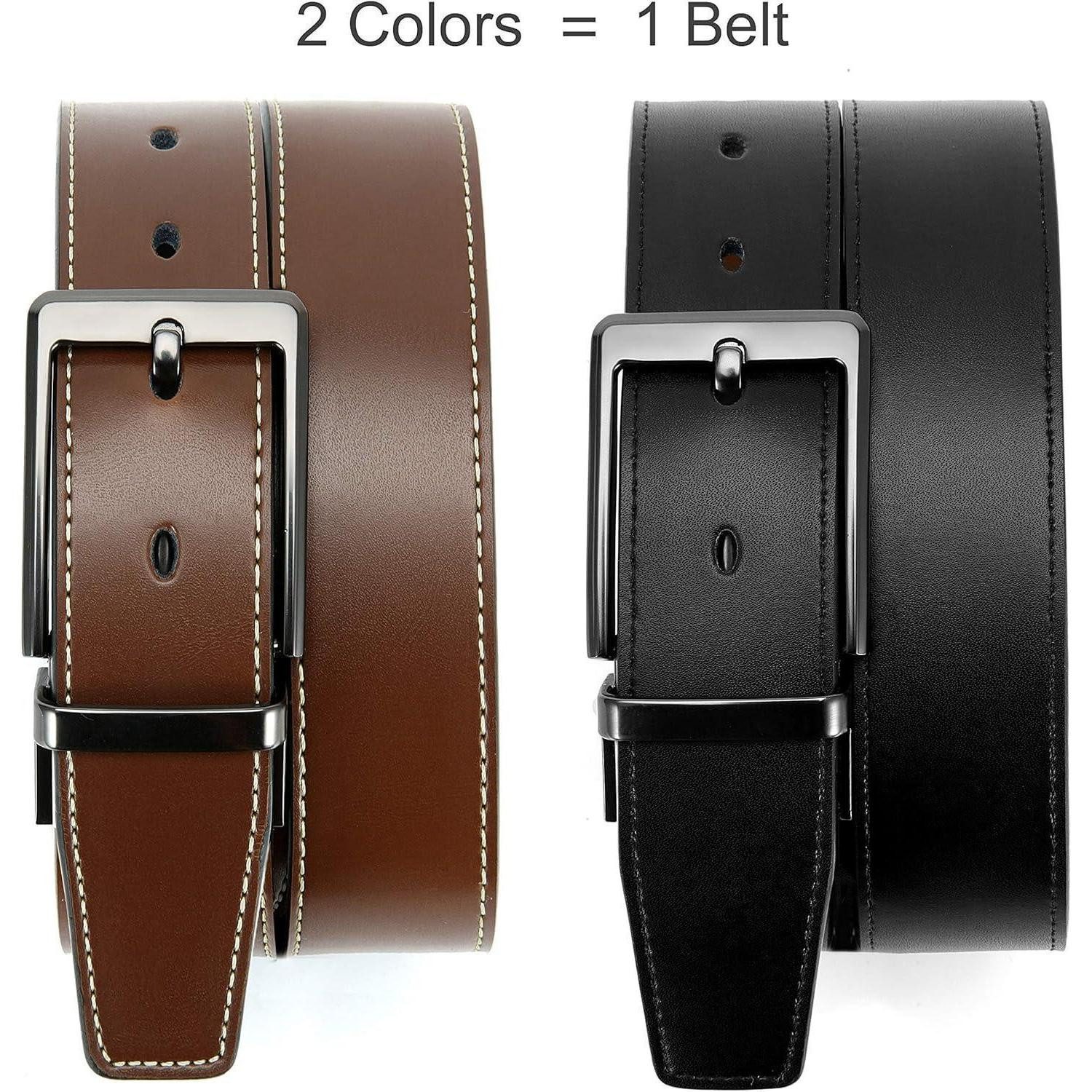 LuxusKollektion Wendegürtel Ledergürtel Herren Braun Schwarz Bundweite 98 (Gesamtlänge 110cm)