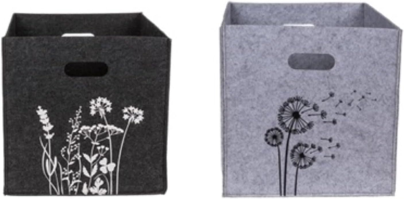 LK Trend & Style Aufbewahrungsbox aus Filz mit Löwenzahn-/Wildblumenmotiv, (2 St., 1-tlg. oder 2-tlg), Размер 32x32x32 cm