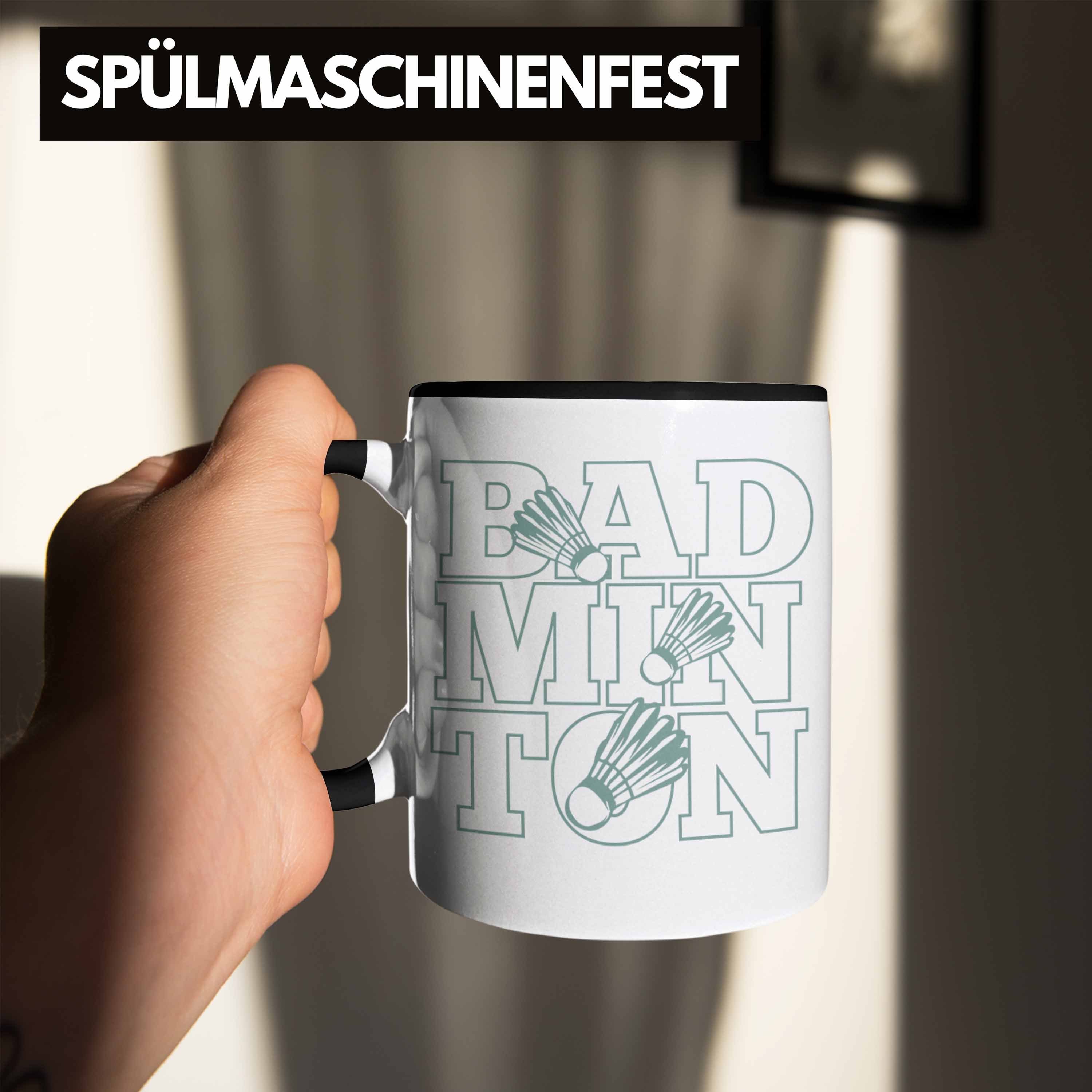 Badmintonspieler Trendation für Tasse Lustige Badminton Tasse Geschenk Schwarz Badminton Lehre