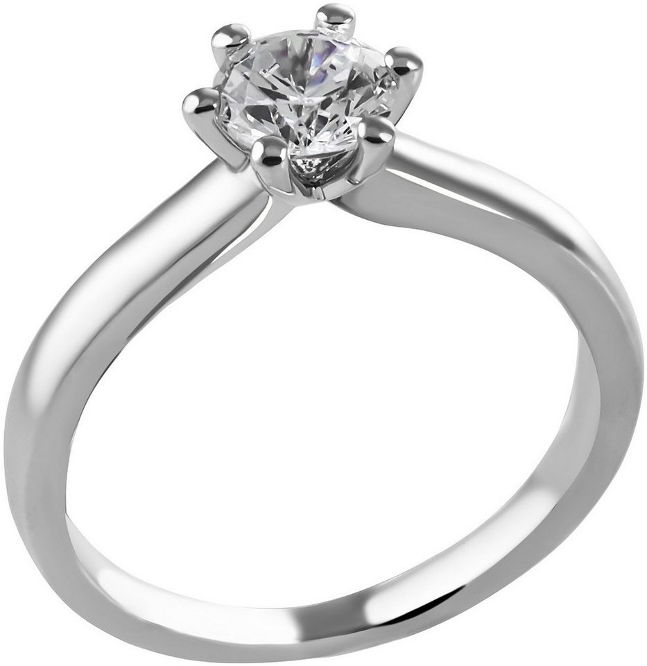 Firetti Fingerring Schmuck Geschenk Silber 925 Damenring Verlobungsring Ring Solitär, mit Zirkonia (synth)