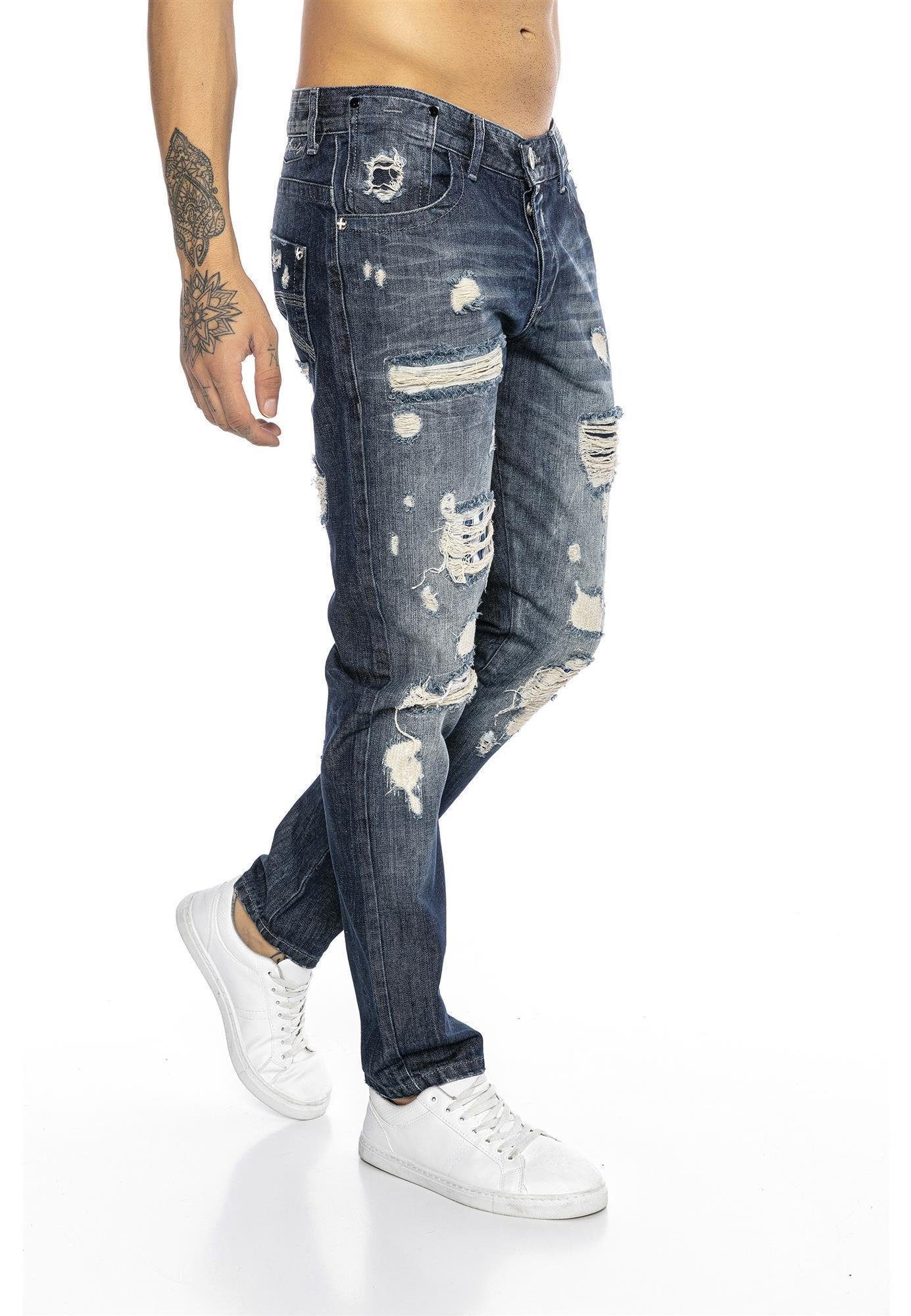 RedBridge Destroyed-Jeans Red Bridge Herren Destroyed JEANS Hose Fashionable Used-Look W30 L32 Premium Qualität