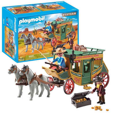 Playmobil® Spielwelt Western Westernkutsche Kutsche Überfall 70013, Gold Pferd Pferde Cowboy Cowboys Bandit Spielzeug-Set