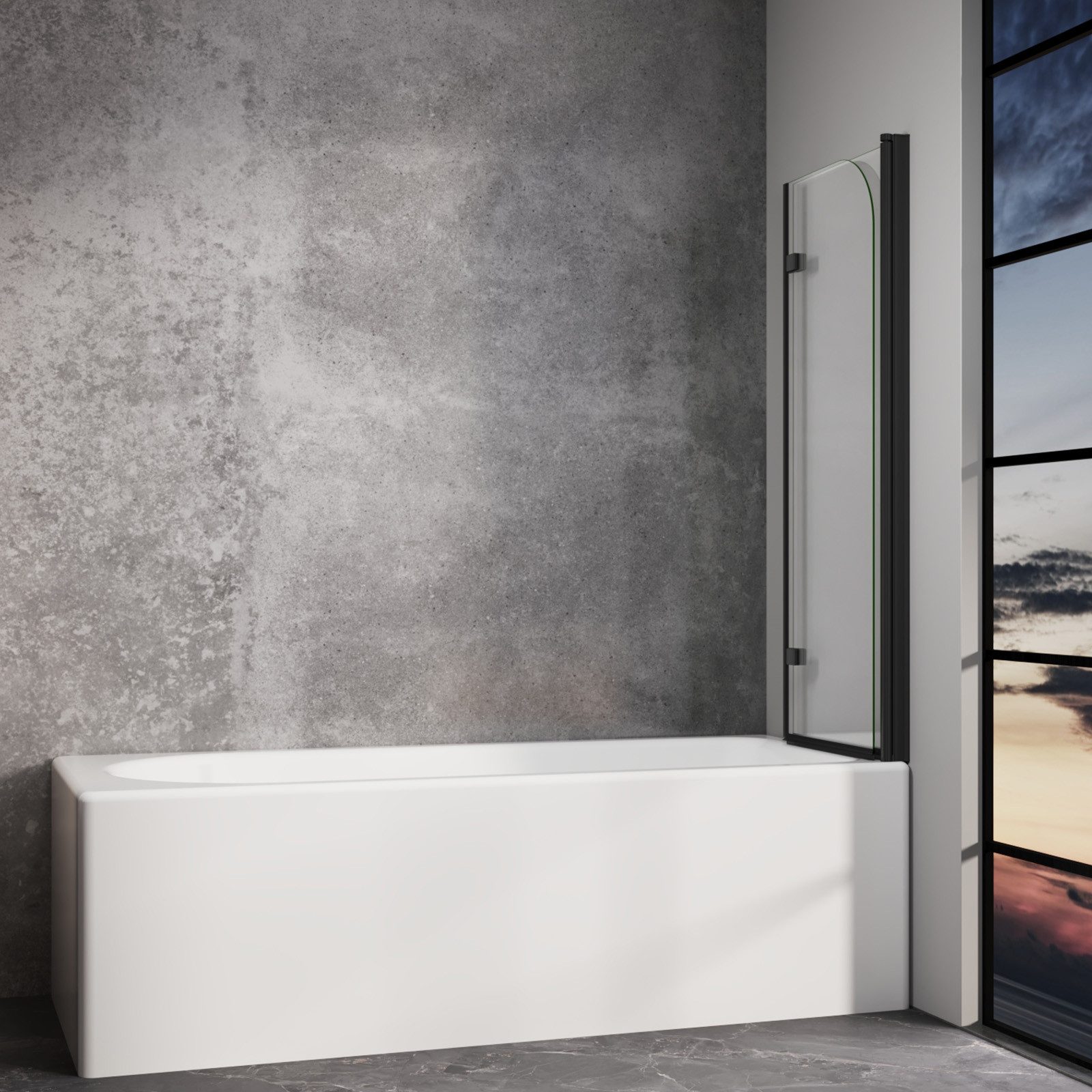 IMPTS Badewannenaufsatz Duschwand für Badewanne Badewannenfaltwand Faltbar 100-140cm, Glas Alu, (Set, 2 tlg), Duschabtrennung für Badewanne