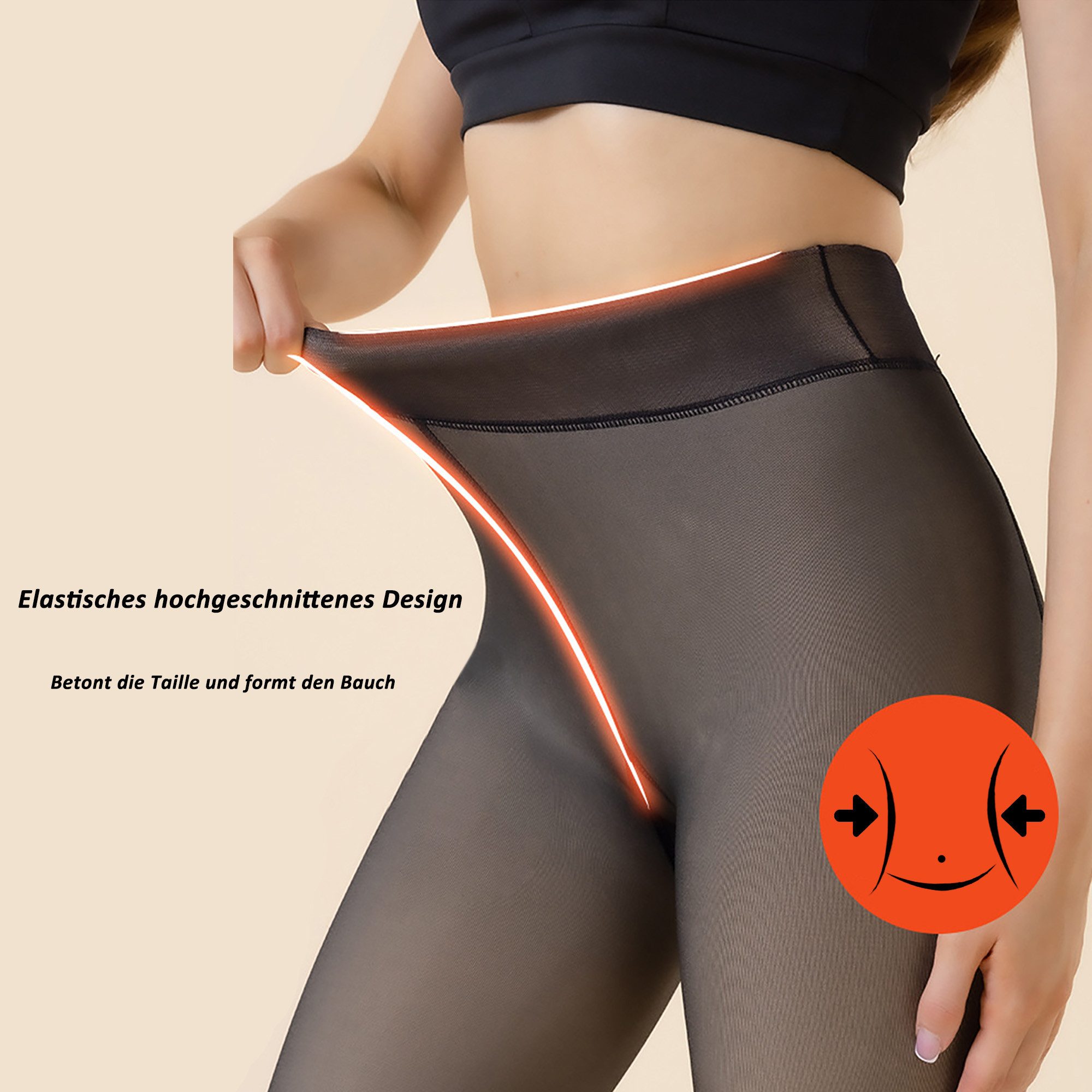 TANTOMI Thermostrumpfhose Strumpfhosen Damen Winter Thermo Gefütterte Strumpfhose Leggings Warme Fleece Transparente Thermostrumpfhose für Damen – Bild 5 von 5