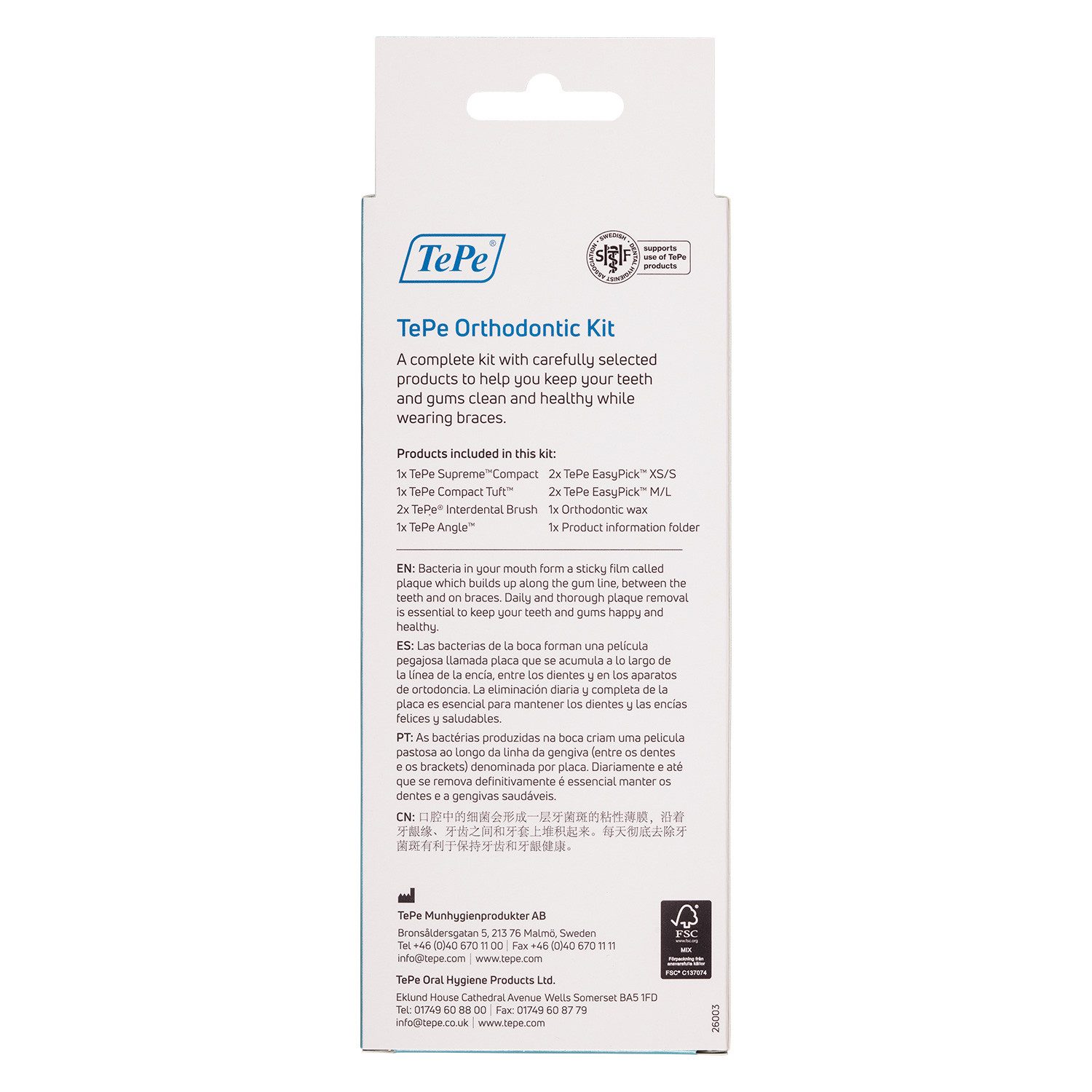 TePe Interdentalbürsten 1x TePe Zahnspangen-Pflegeset Orthodontic Kit, Optimale Pflege der Zahnzwischenräume