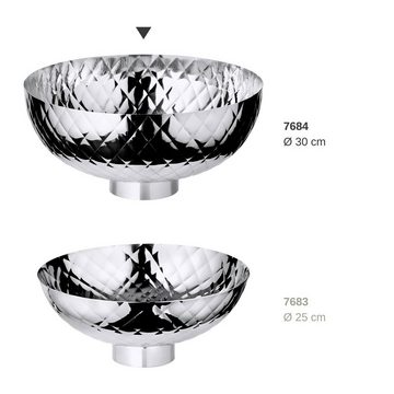 EDZARD Obstschale Leonora, Edelstahl, Ø 30 cm, Edelstahl, hochglanzpolierte Schüssel, Servierschale
