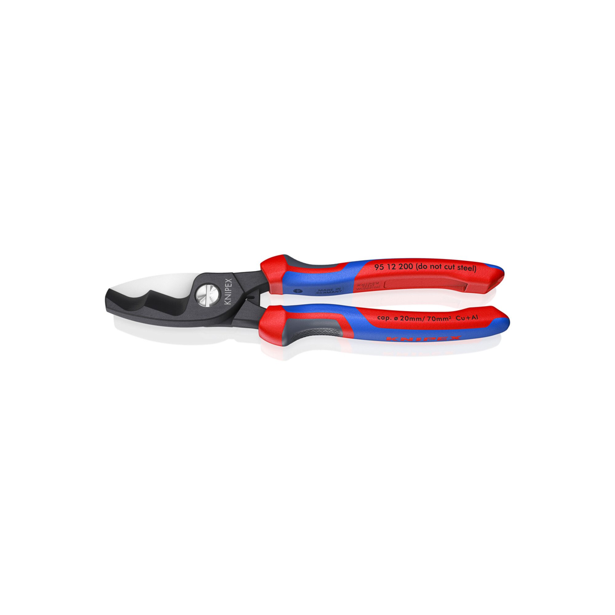 Knipex Kabelschere KNIPEX 95 12 200 Kabelschere mit Doppelschneide mit Comfort-Griffen br