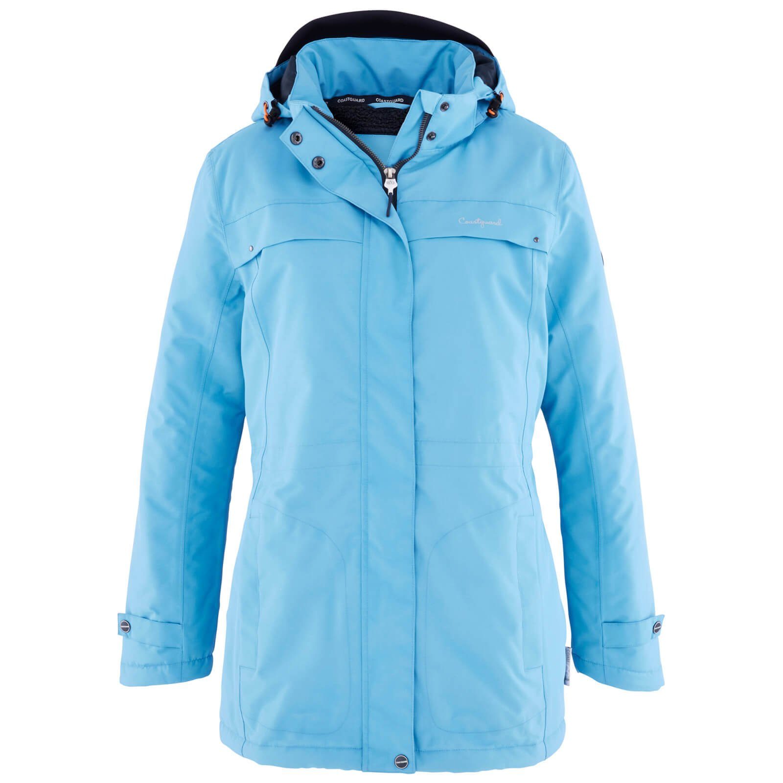 Regenjacke Damen Wasserdicht Atmungsaktiv Große Größen Coastguard Funktionsjacke Damen Outdoor-Jacke mit abnehmbarer Kapuze