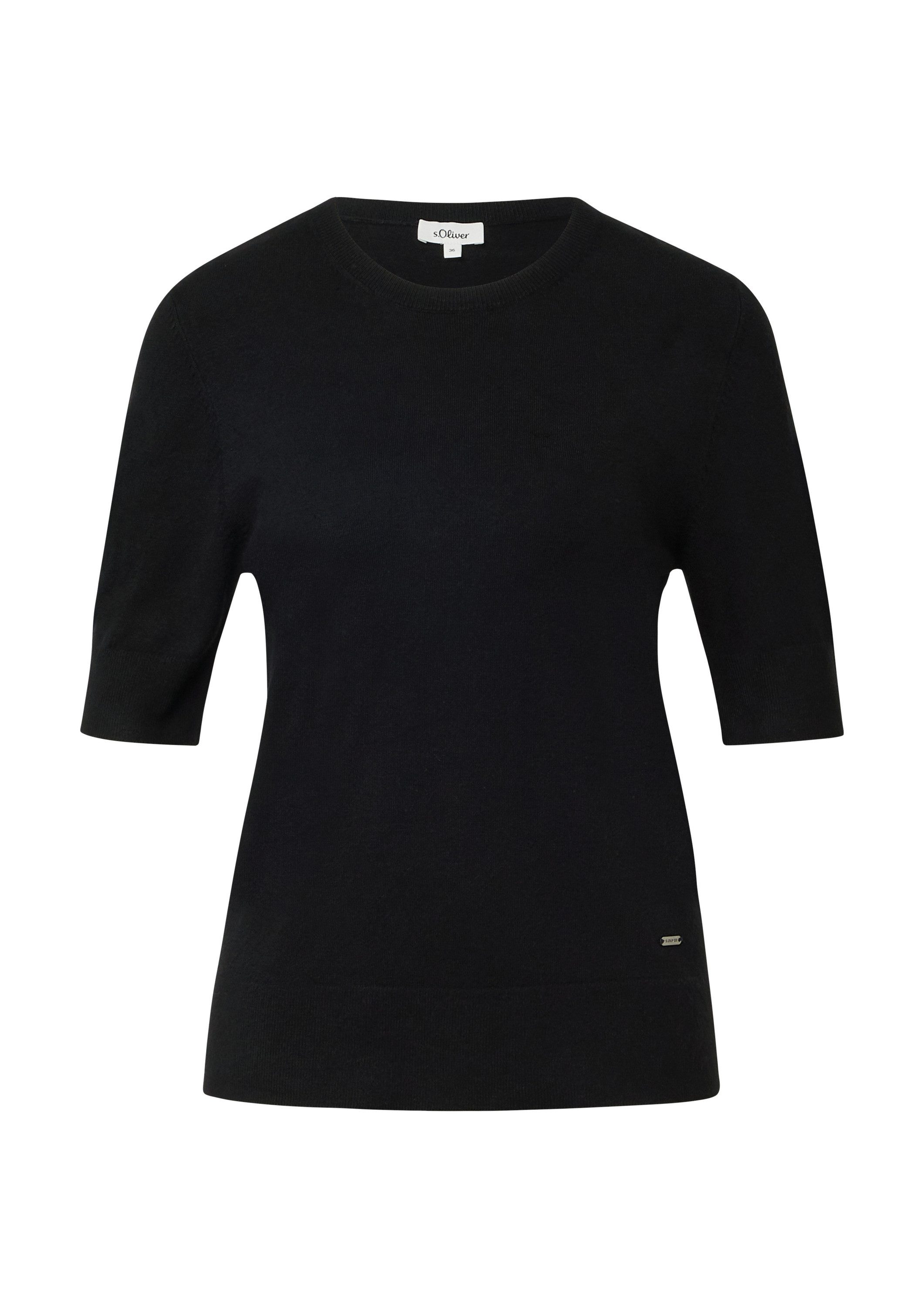 s.Oliver Kurzarmpullover Strickpullover Kurzärmeliger Strickpullover aus Vi günstig online kaufen