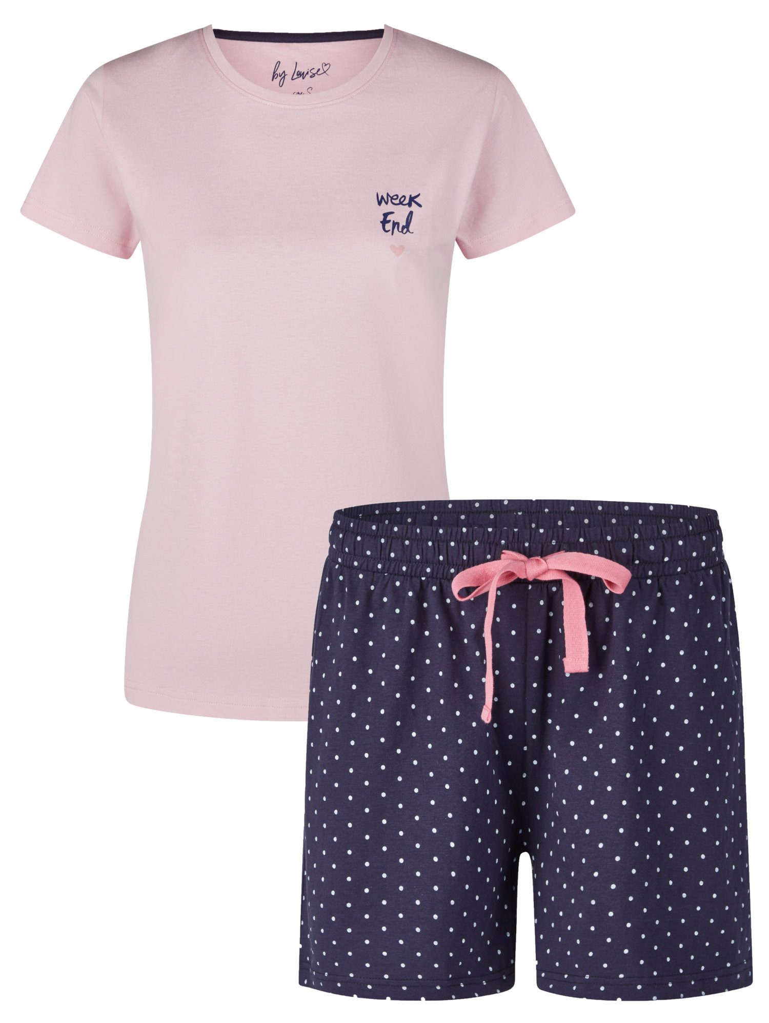 By Louise Shorty Modischer Damen Schlafanzug kurz (2 tlg) Baumwolle