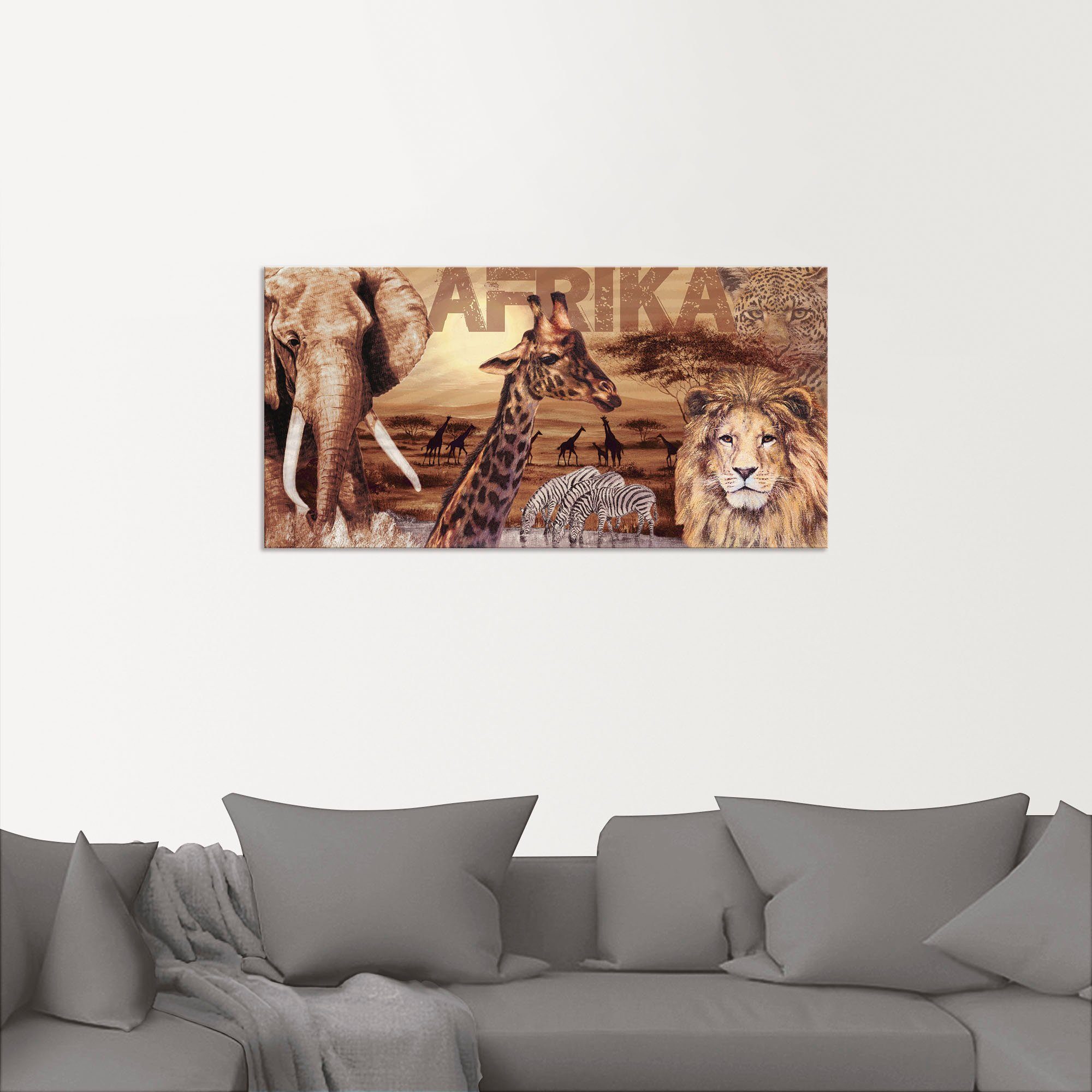Artland Wandbild Afrika, (1 Größen in Alubild, St), versch. Poster Wandaufkleber Wildtiere oder als Leinwandbild