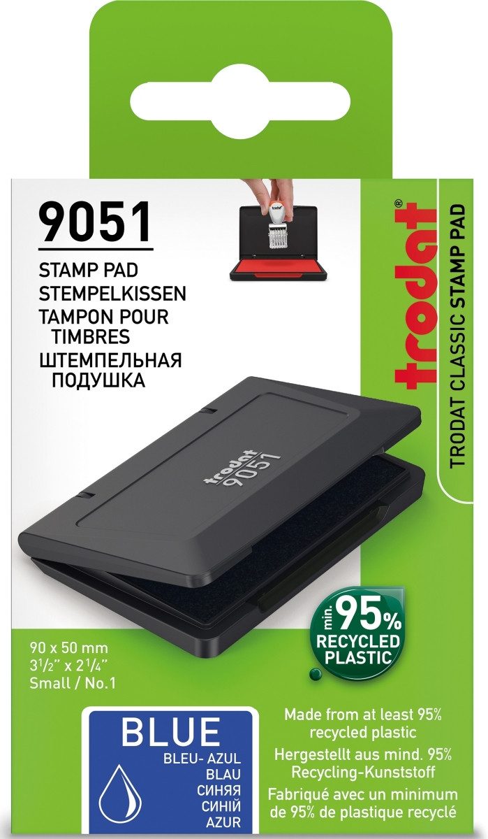 TRODAT Stempel Stempelkissen 9051 9x5cm Kunststoff blau
