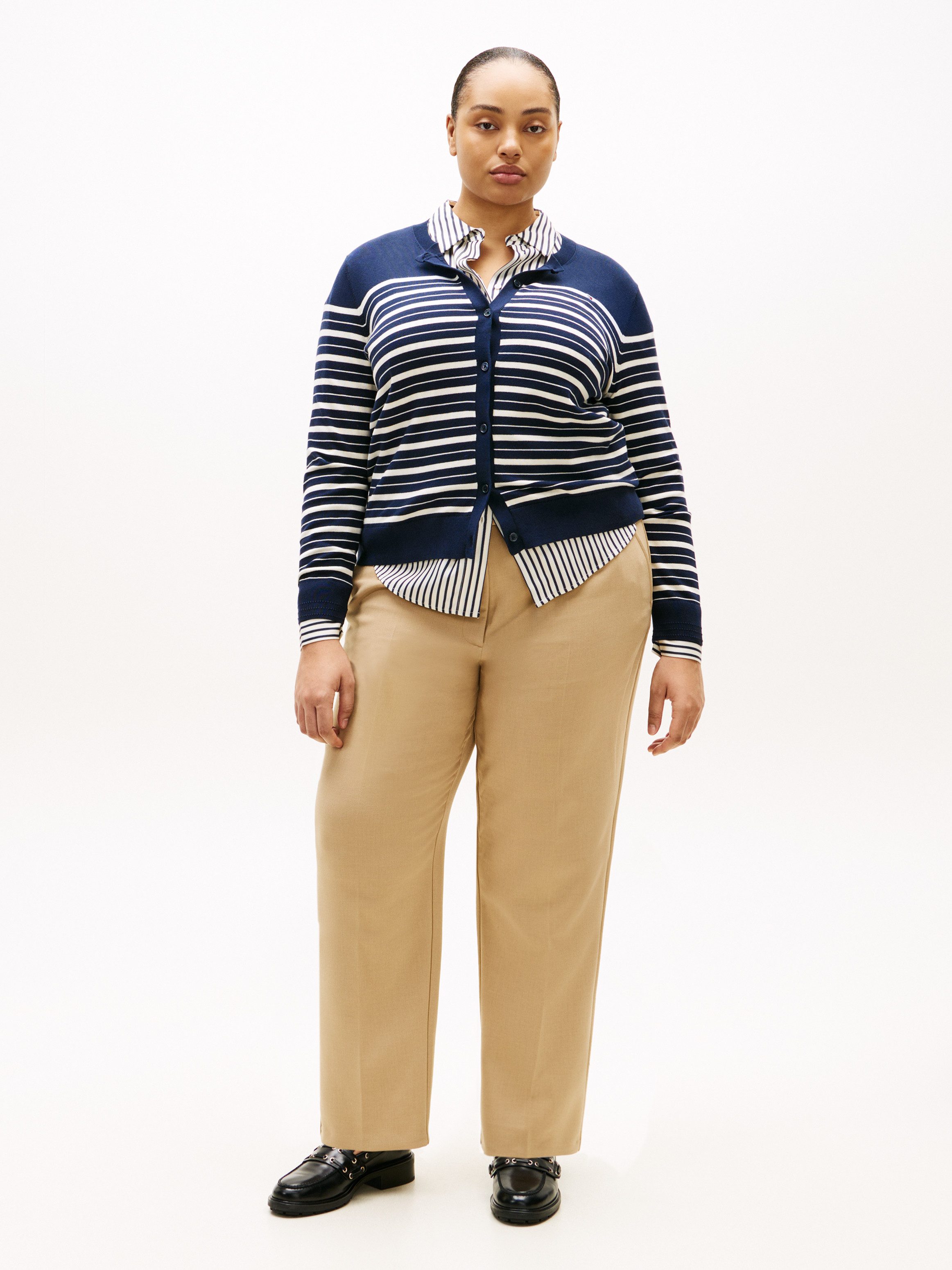Tommy Hilfiger Curve Strickjacke CRV CO JERSEY FINE GG C-NK CARDI in großen Größen