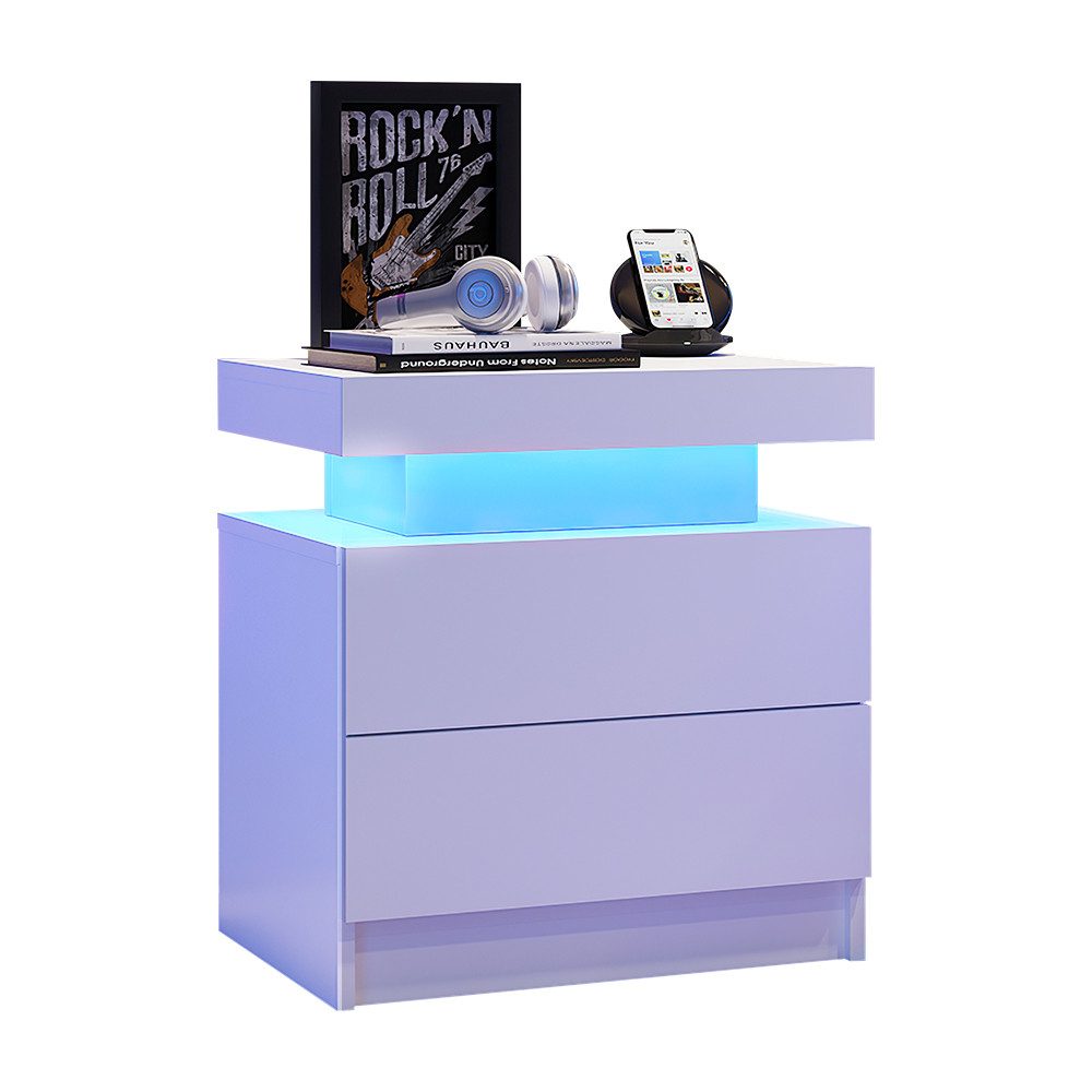 Sweiko Nachttisch Nachtkommode Sofatisch mit LED-Beleuchtung günstig online kaufen