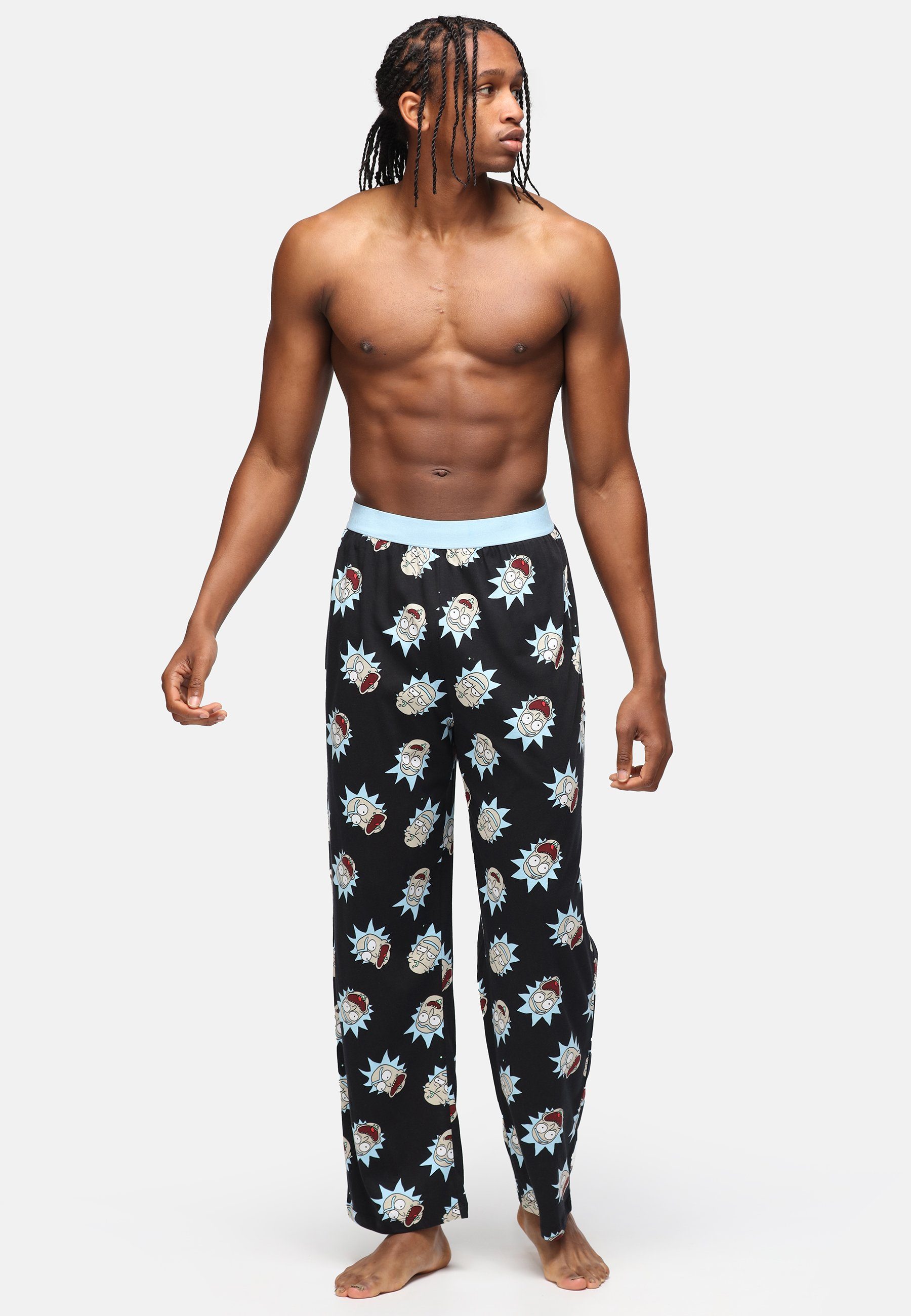 Morty Recovered Pant Lounge - - over print Rick and Loungepants all Faces Black