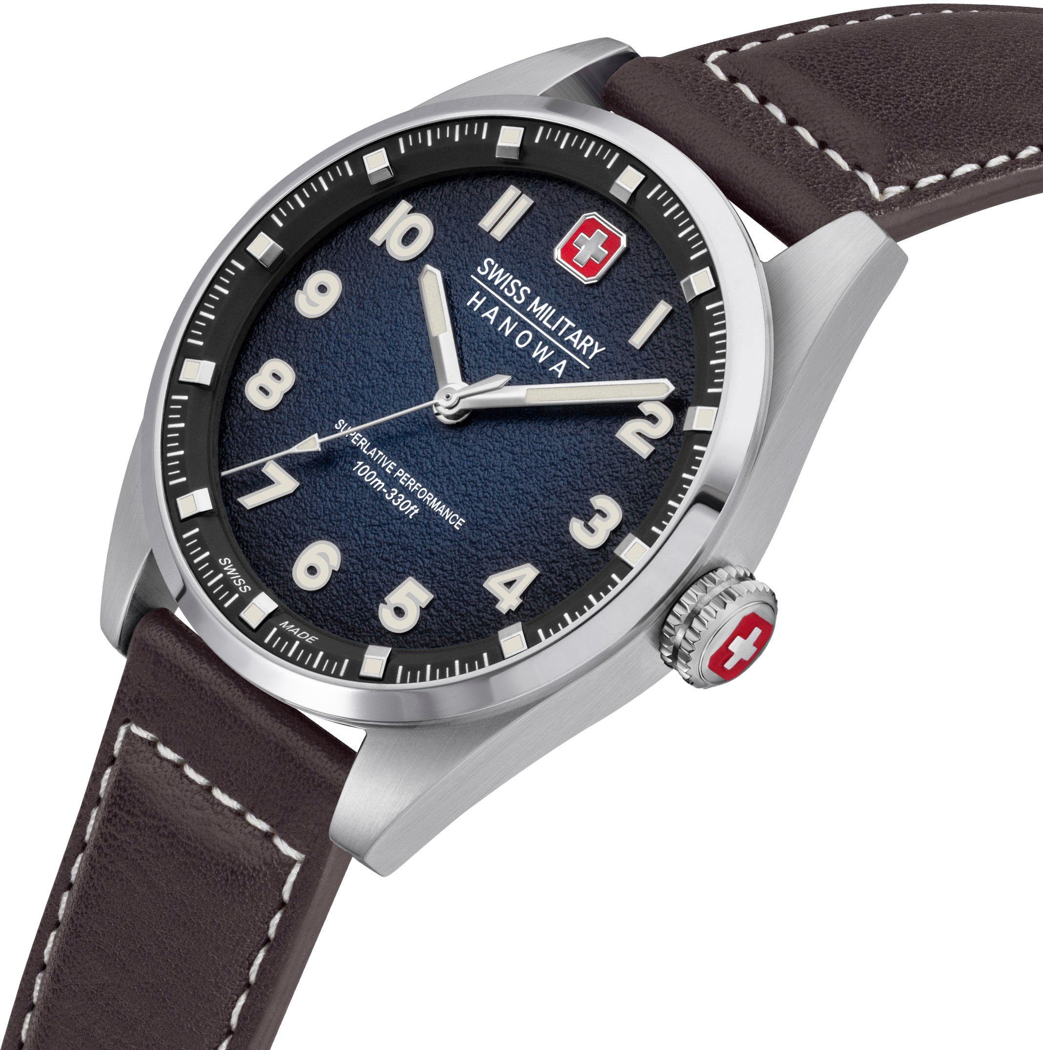 SMWGA0001502 Schweizer Military Blau-Leder GREYHOUND, Uhr Swiss Hanowa
