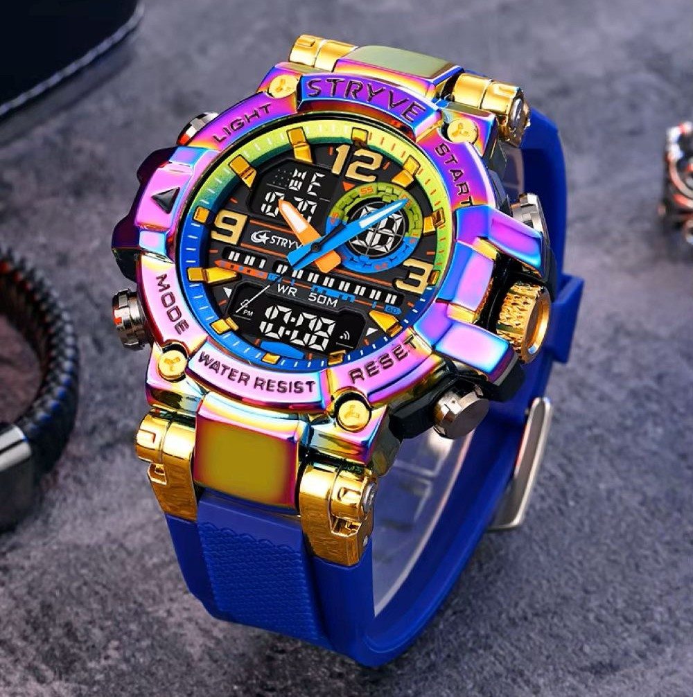 Tidy Quarzuhr Stryve Sportuhr Wasserdichte Digital-Analoge Militär Armbandu günstig online kaufen