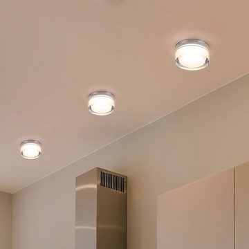 etc-shop LED Einbaustrahler, Leuchtmittel inklusive, Warmweiß, 6er Set LED Einbau Leuchten Chrom Decken Lampen Schlaf Gäste
