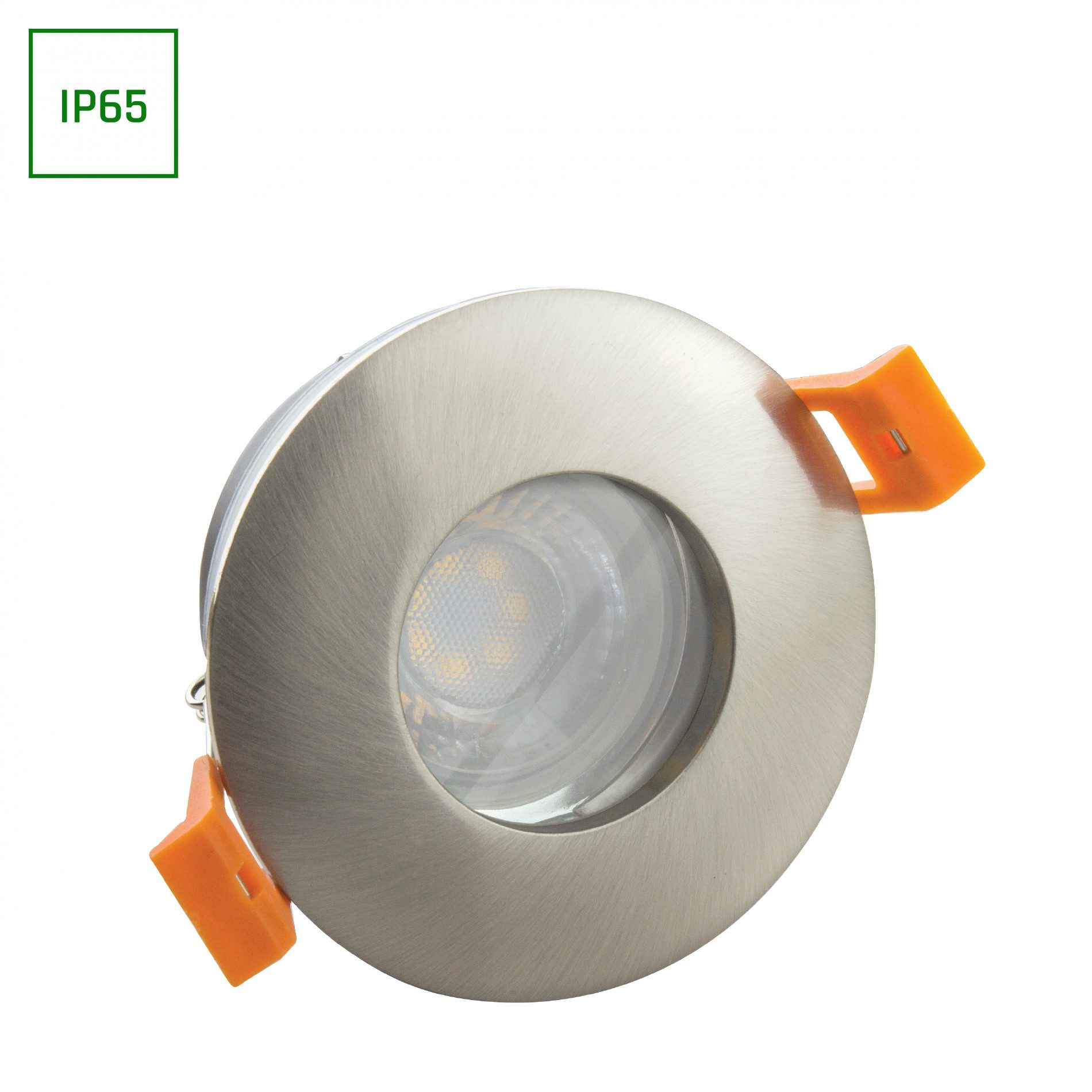 spectrum LED LED Einbaustrahler Einbaustrahler GU10 Spot Badezimmer Downlight IP65 max.10W rund silber, wasserdich, wasserfest, staubfest