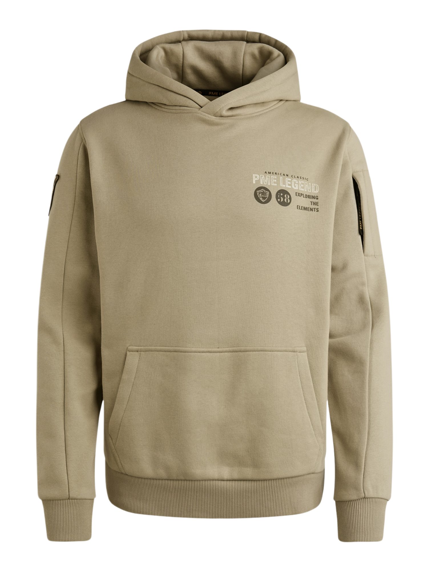 PME LEGEND Hoodie SEASONAL natur,Freizeit,Baumwolle,Schriftzug,Rundhals,Lang,Regular Fit