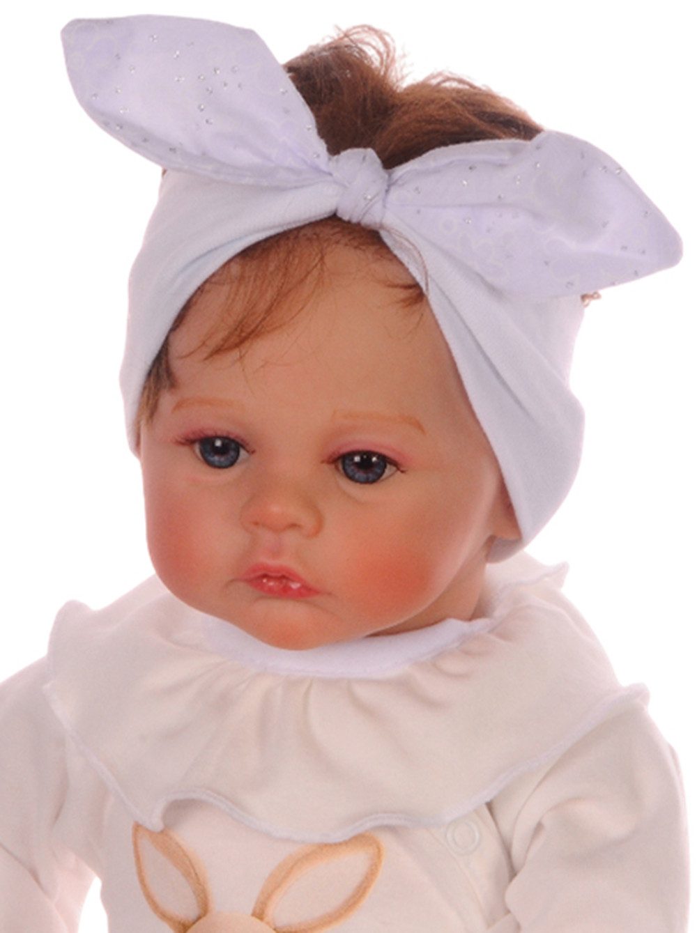 La Bortini Stirnband 2er Pack Baby Kopfband Haarbänder Hasenohren ab 0Mon in weiß rosa elastisch, weich, festlich für Neugeborene