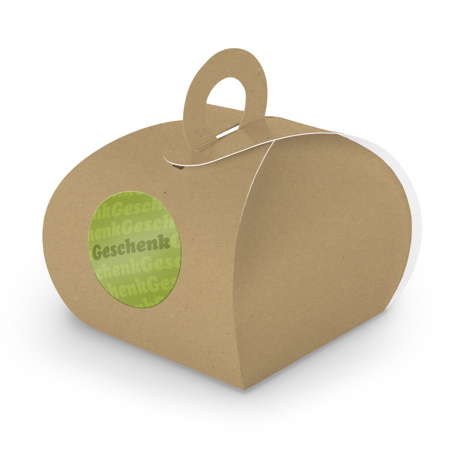 itenga Geschenkpapier SET Geschenk (Motiv4) 24xGeschenkschachtel mit Griff braun + Sticker