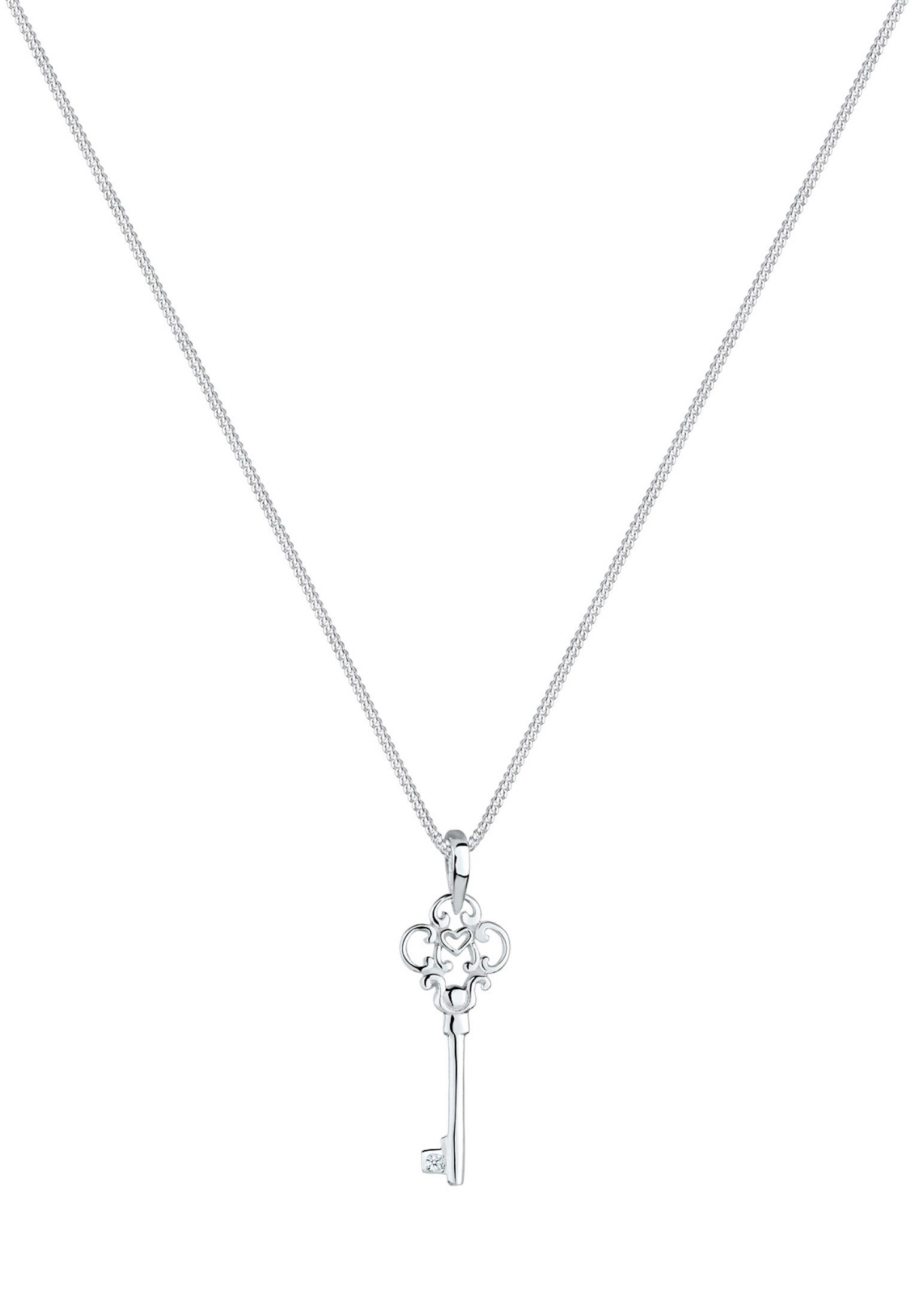 Elli DIAMONDS Kette mit Anhänger Schlüssel Diamant Weiß Brillantschliff (0. günstig online kaufen